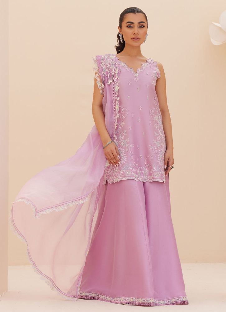 Farah Talib Aziz Lilliana Lilac Shirt and Dupatta Online Shopping