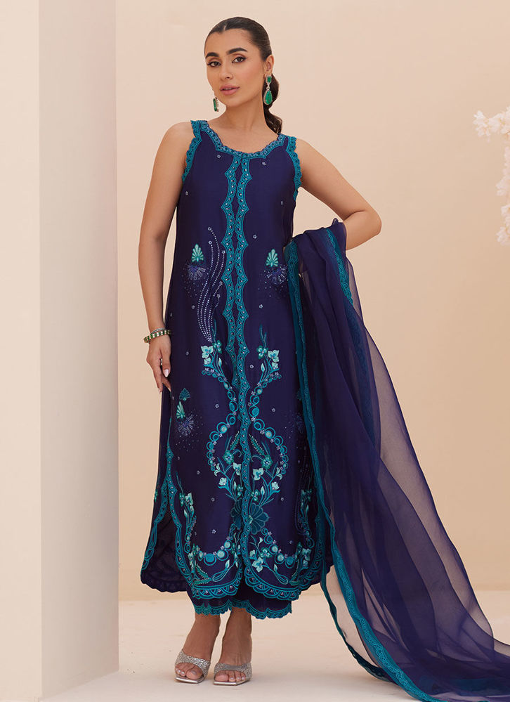 Farah Talib Aziz Rio Ink Shirt and Dupatta Online Shopping