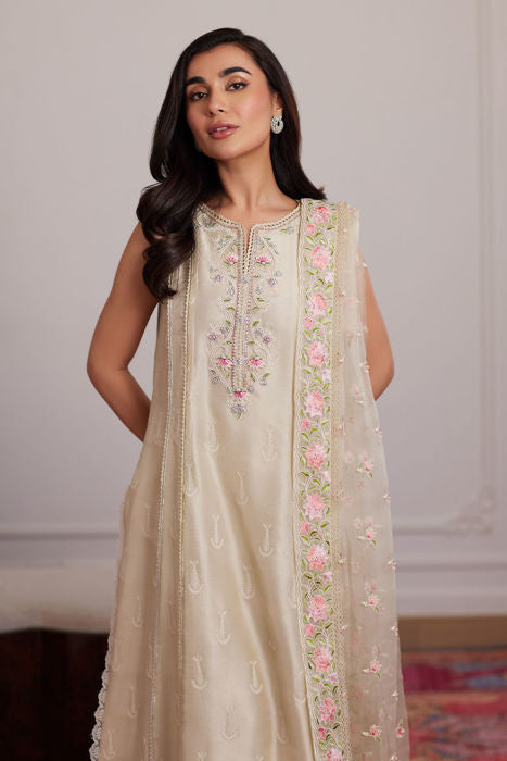 Farah Talib Aziz Everly Cream Shirt And Dupatta Online Shopping