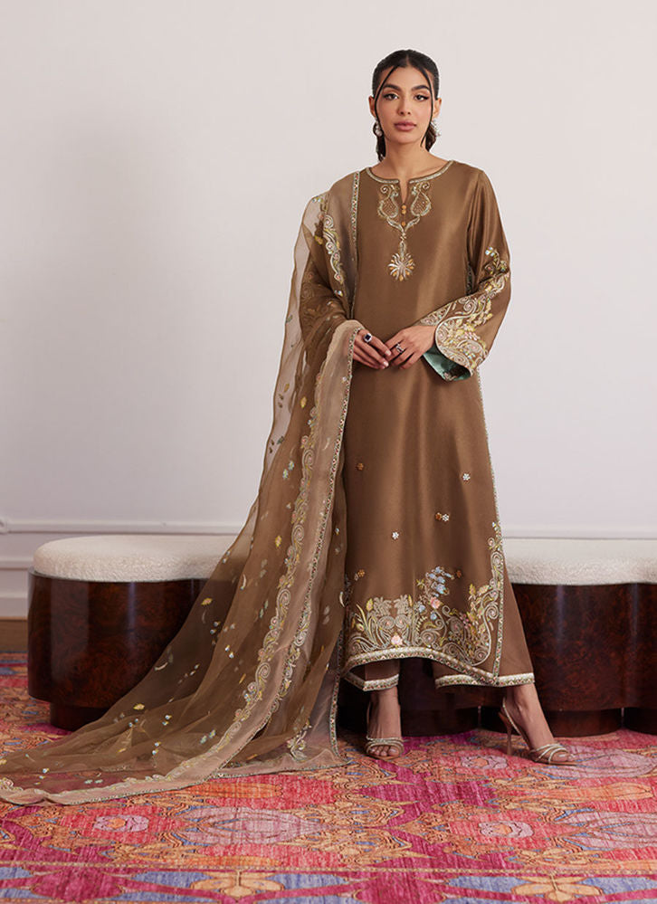 Farah Talib Aziz Thea Latte Shirt And Dupatta Online Shopping