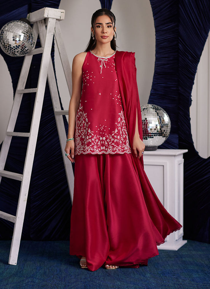 Farah Talib Aziz Izzy Hot Pink Shirt And Dupatta Online Shopping