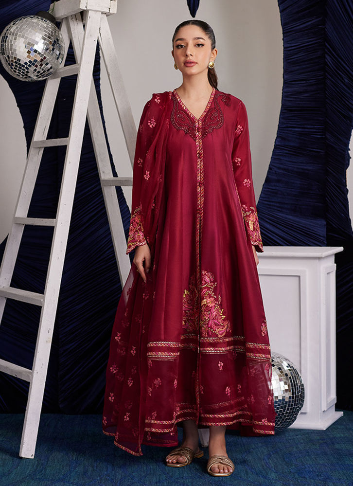 Farah Talib Aziz Miko Crimson Kalidaar And Dupatta Online Shopping
