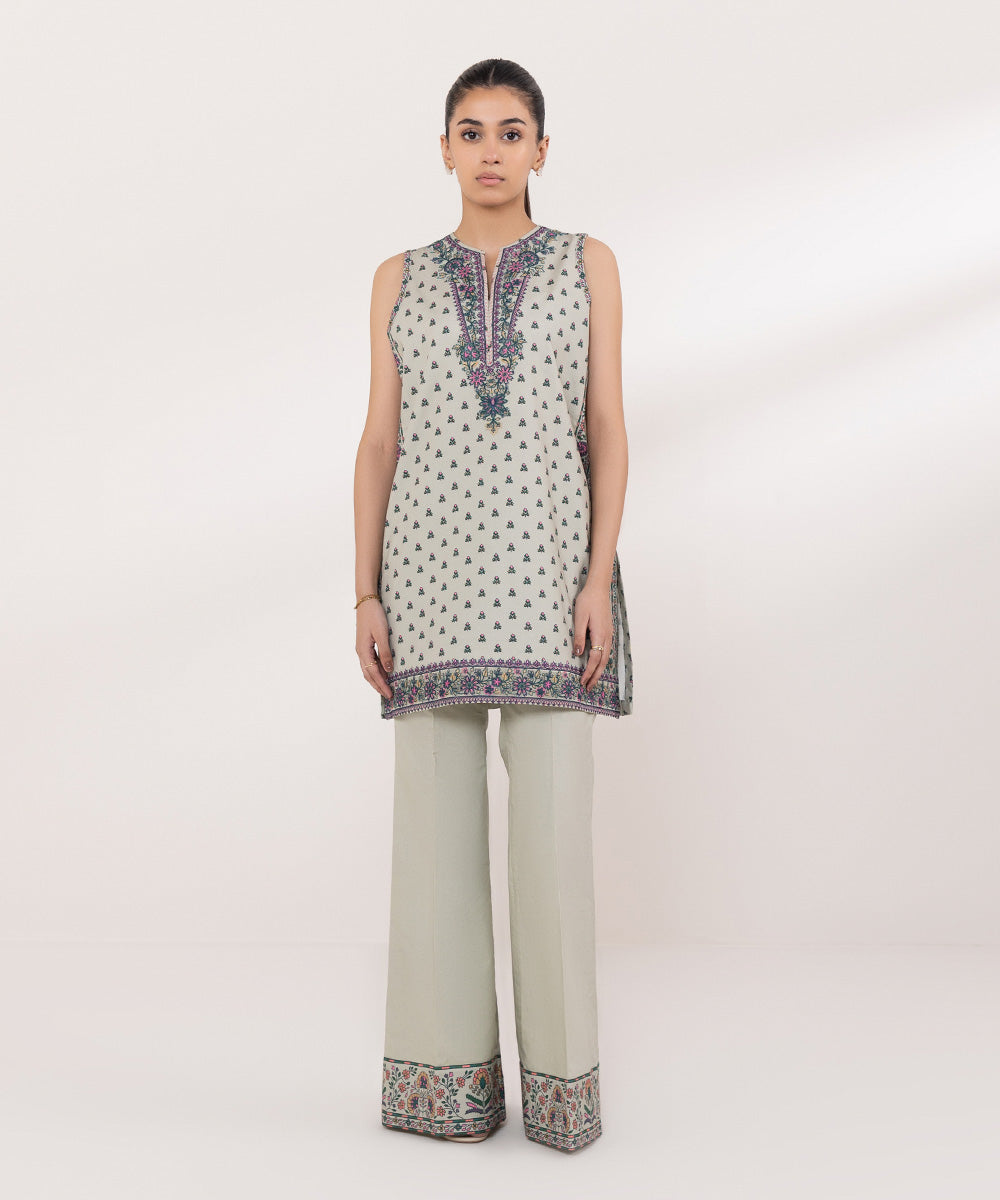 Sapphire  2 Piece Embroidered Cambric Suit 0U2TEDY24V51 Online Shopping