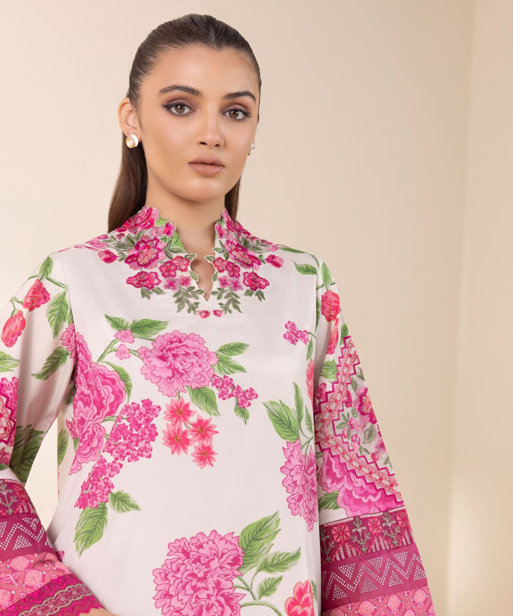 Sapphire 0U2TESL25V01 2 Piece Embroidered Silk Suit Online Shopping