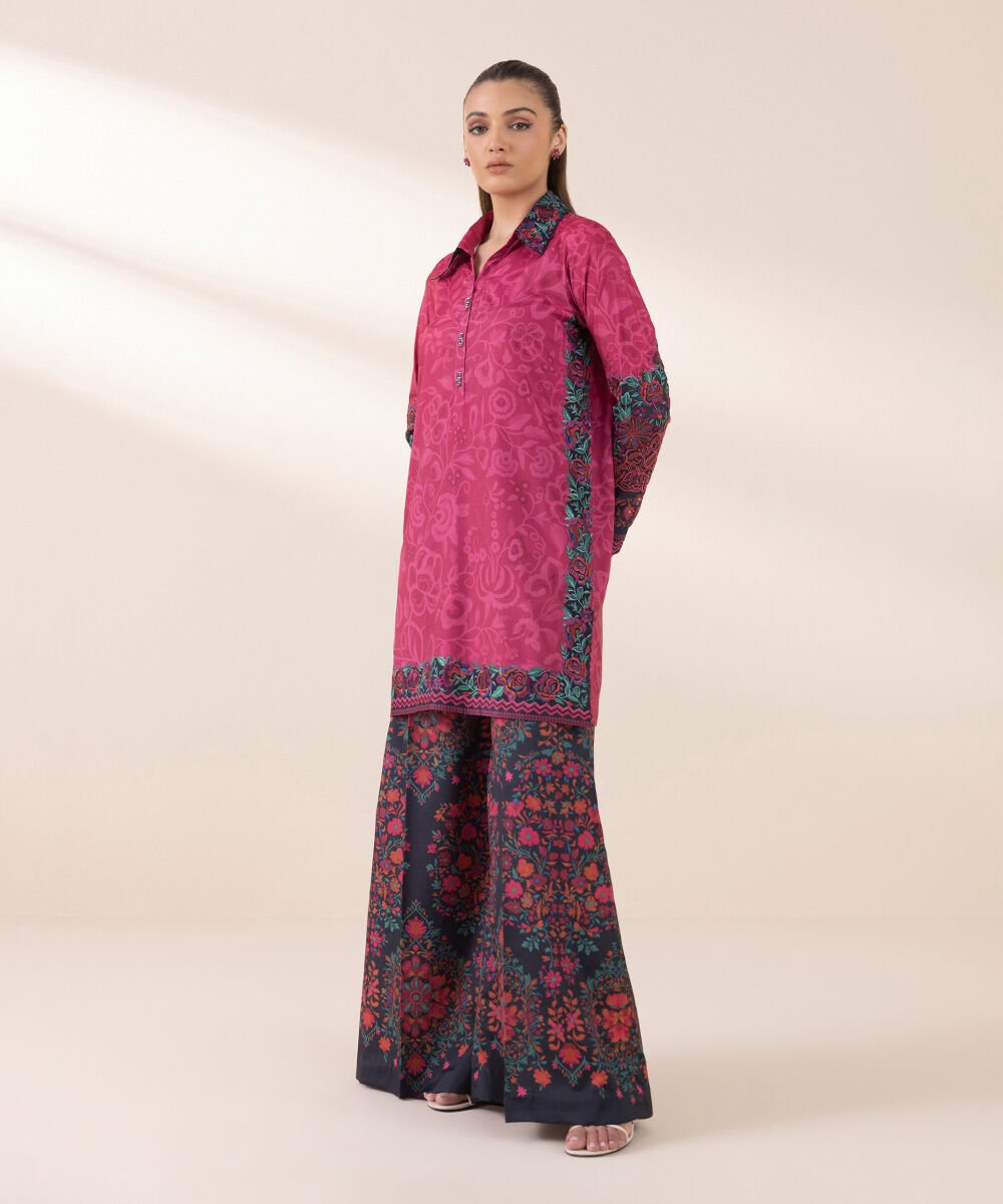Sapphire 0U2TESL25V04 2 Piece Embroidered Silk Suit Online Shopping
