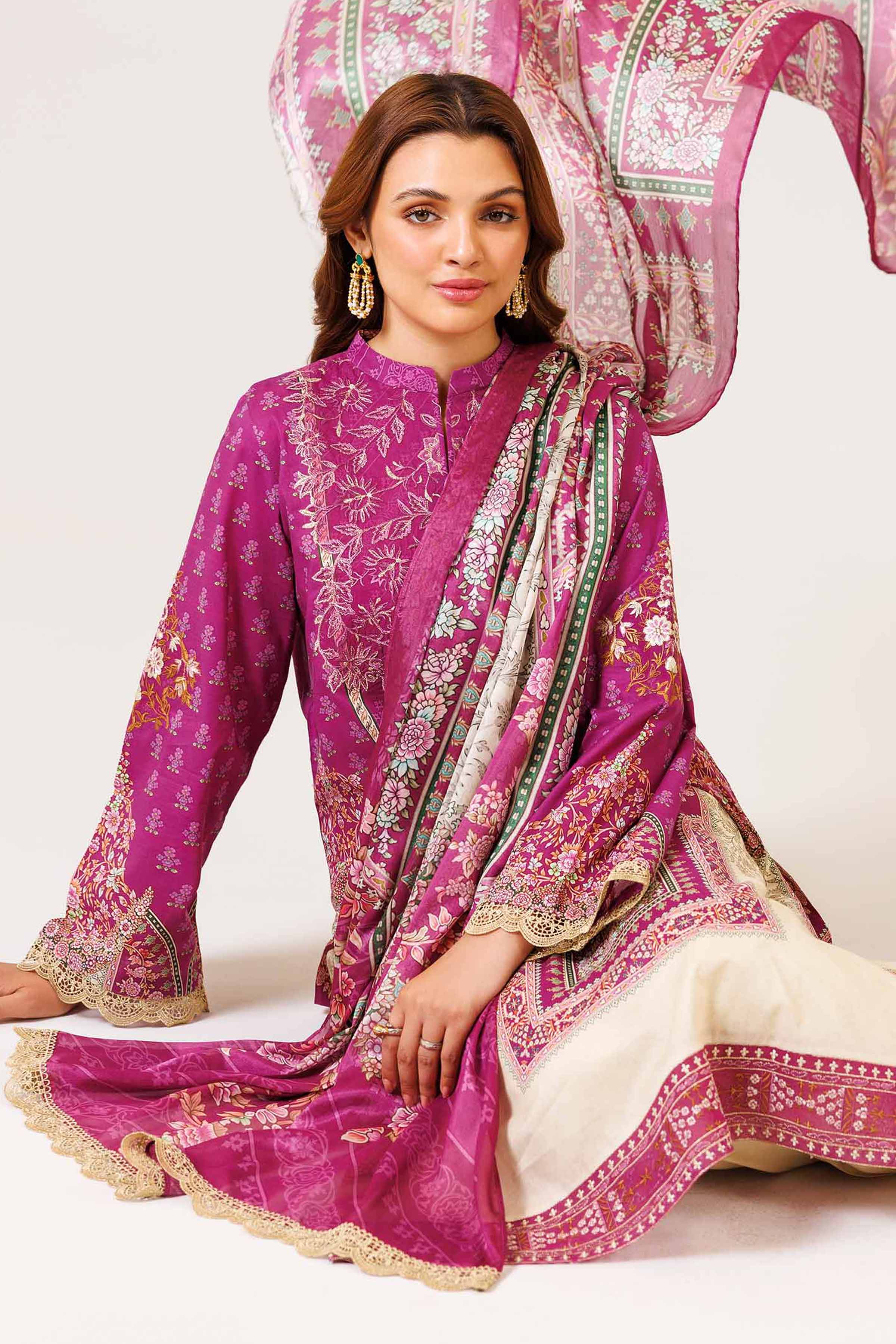Nishat Linen 3 Piece - Digital Printed Embroidered Suit - 42401783 Online Shopping