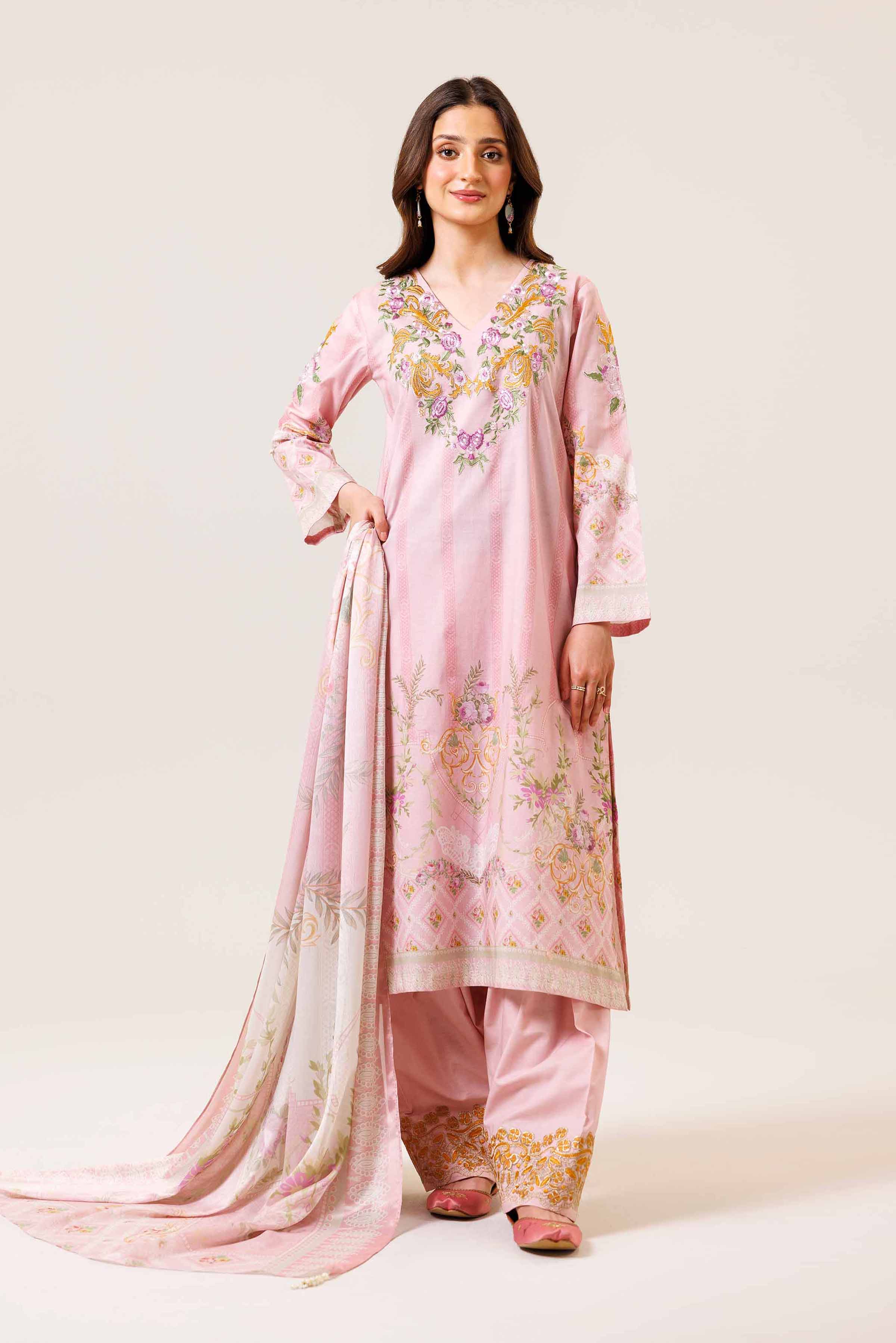 Nishat Linen 3 Piece - Digital Printed Embroidered Suit - 42401786 Online Shopping