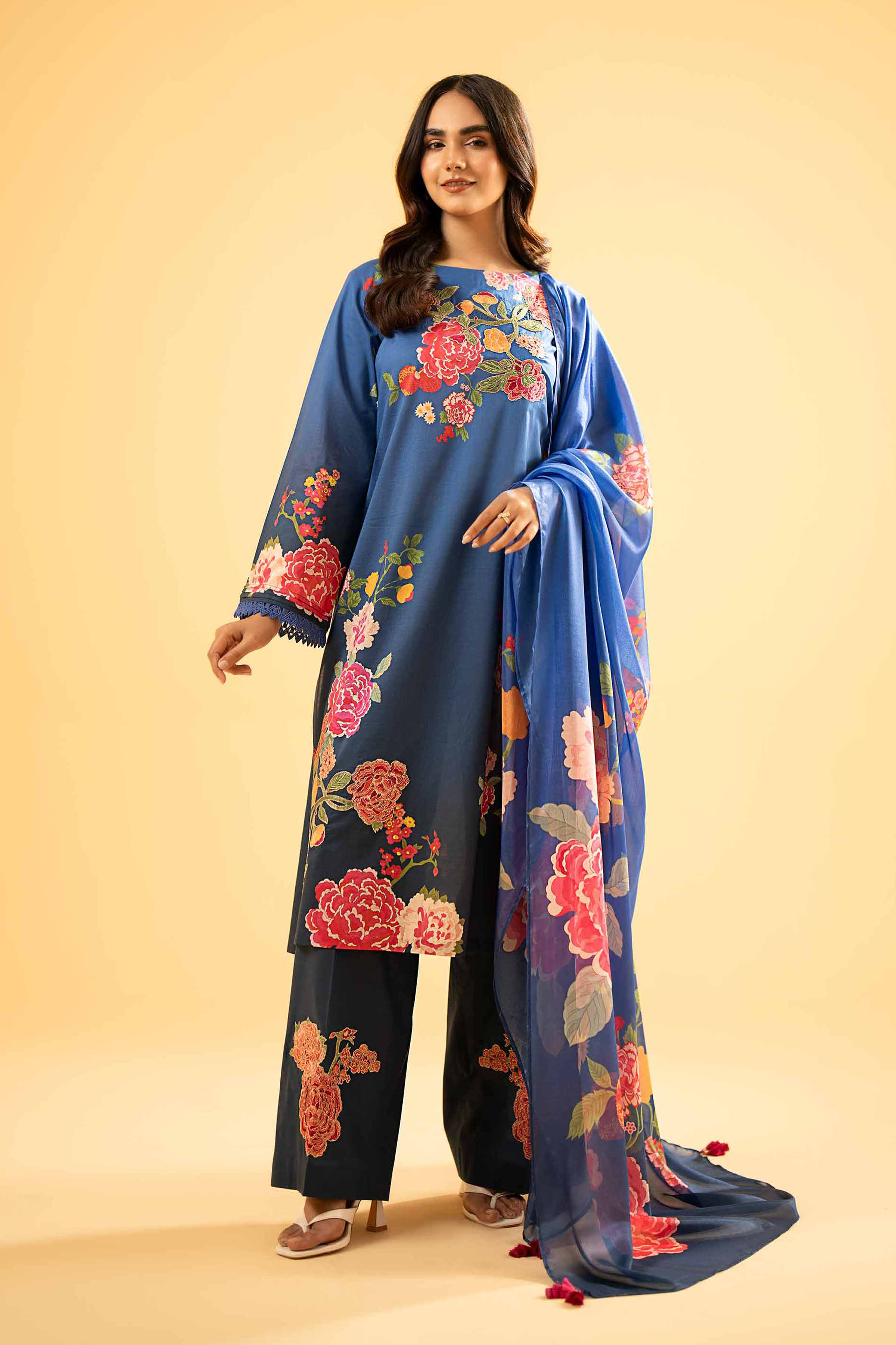 Nishat Linen 3 Piece - Digital Printed Embroidered Suit - 42401790 Online Shopping