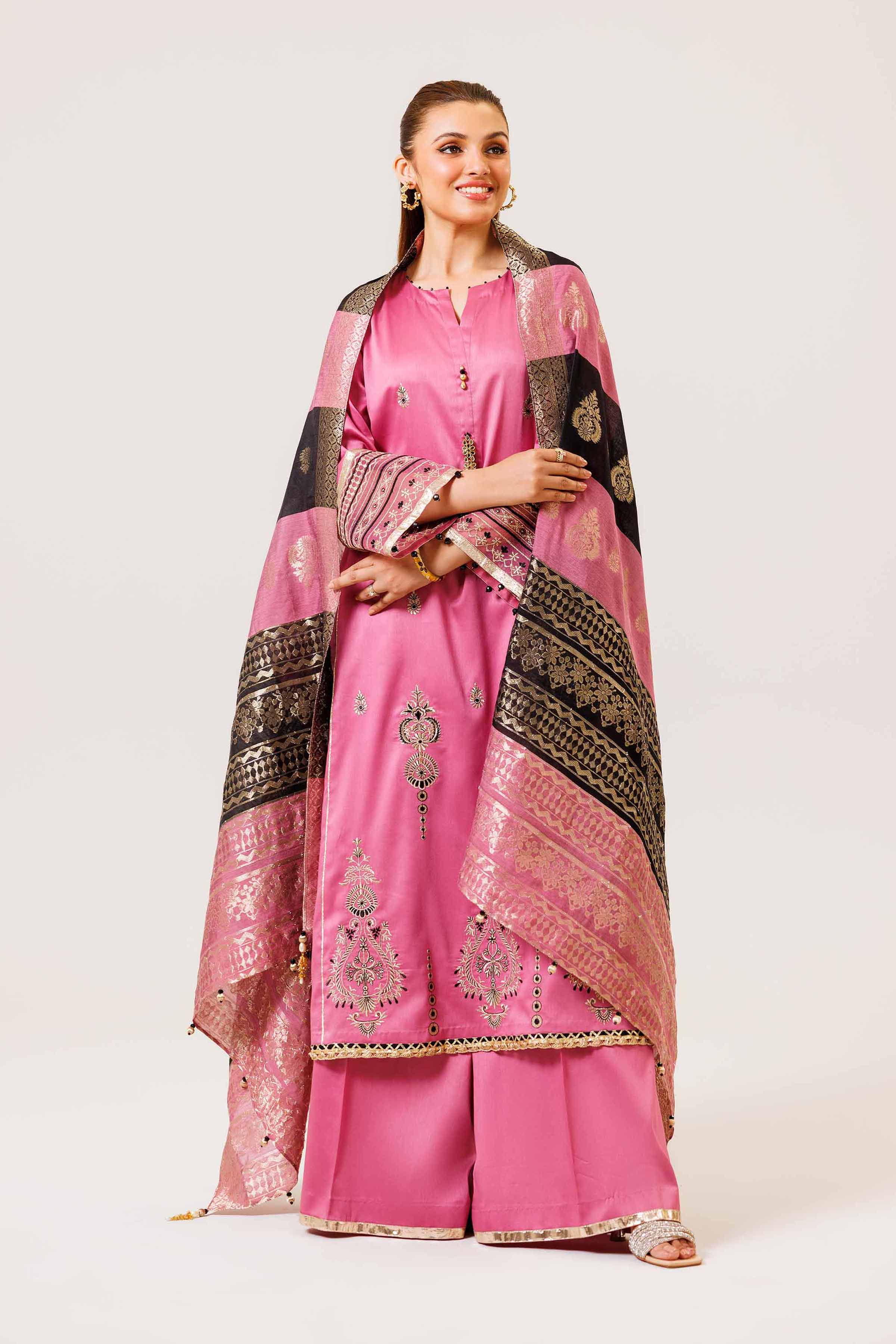 Nishat Linen 3 Piece - Embroidered Suit - 42401802 Online Shopping