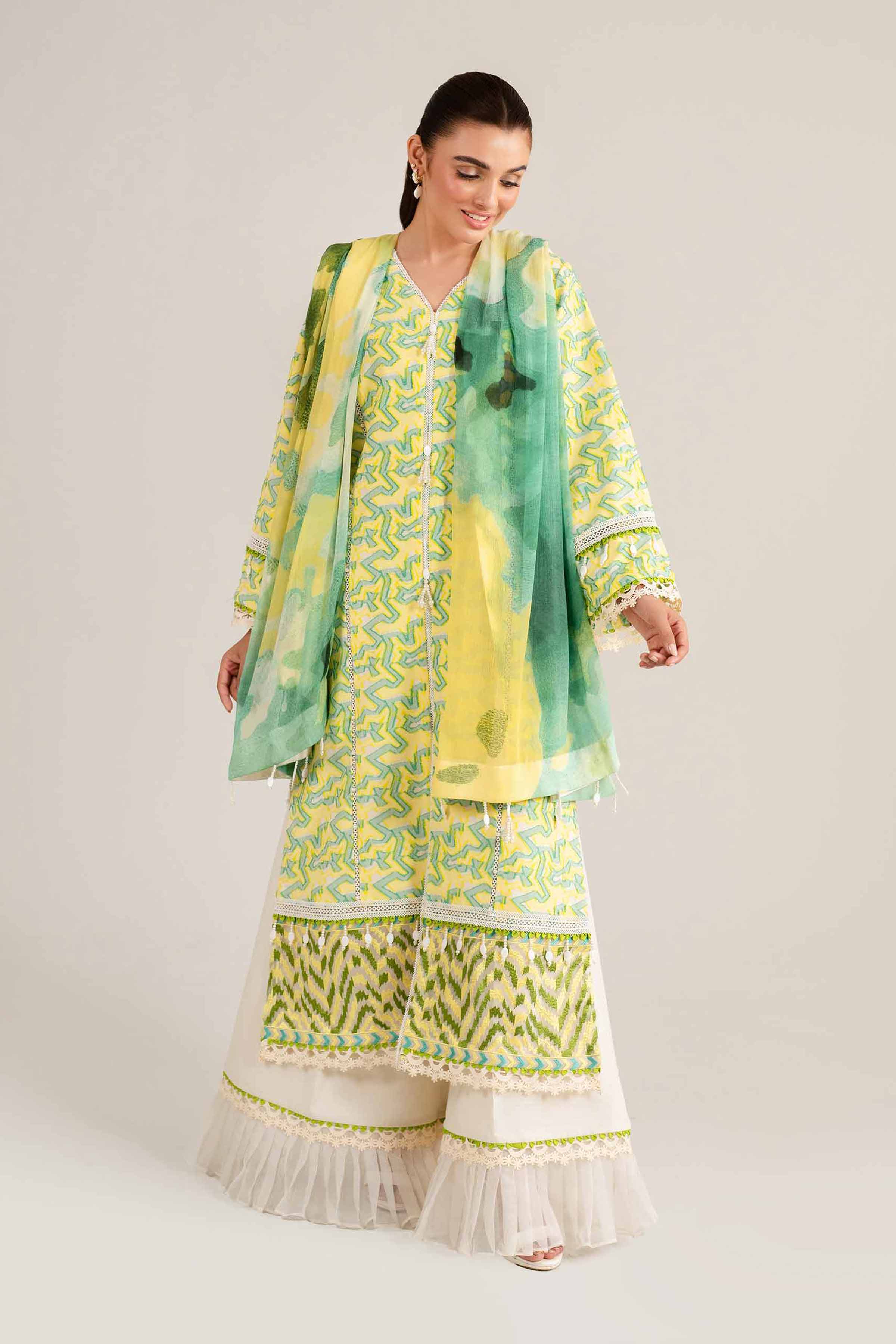 Nishat Linen 3 Piece - Jacquard Embroidered Suit - 42501092 Online Shopping