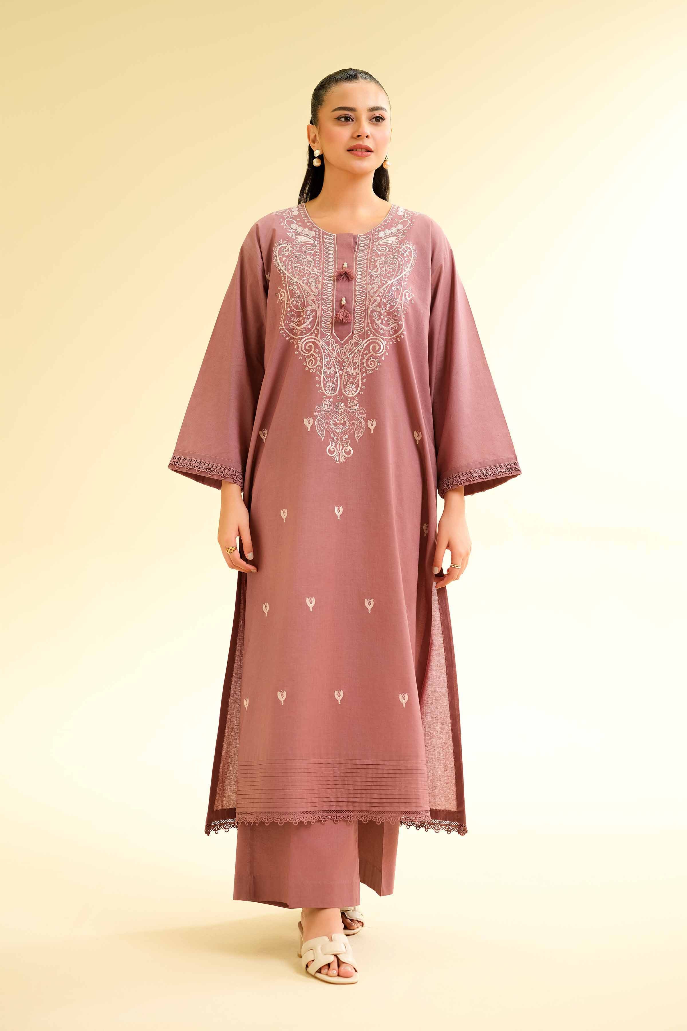 Nishat Linen 2 Piece - Dyed Embroidered Suit - 42501138 Online Shopping