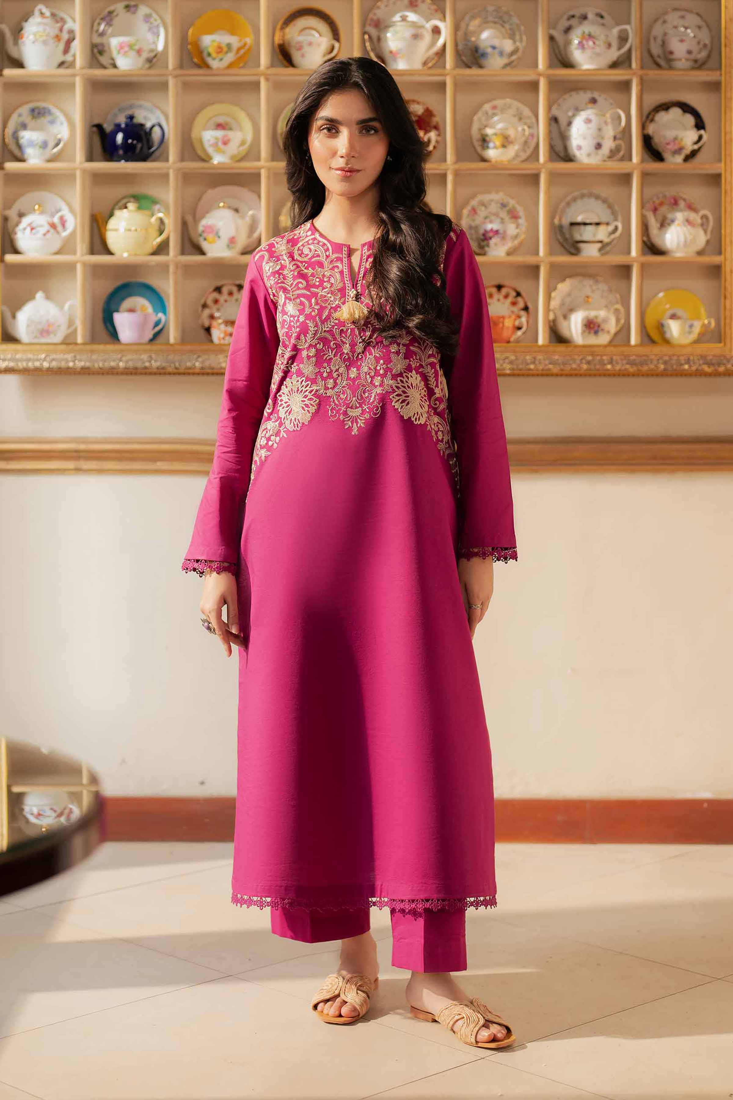 Nishat Linen 2 Piece - Dyed Embroidered Suit - 42501139 Online Shopping