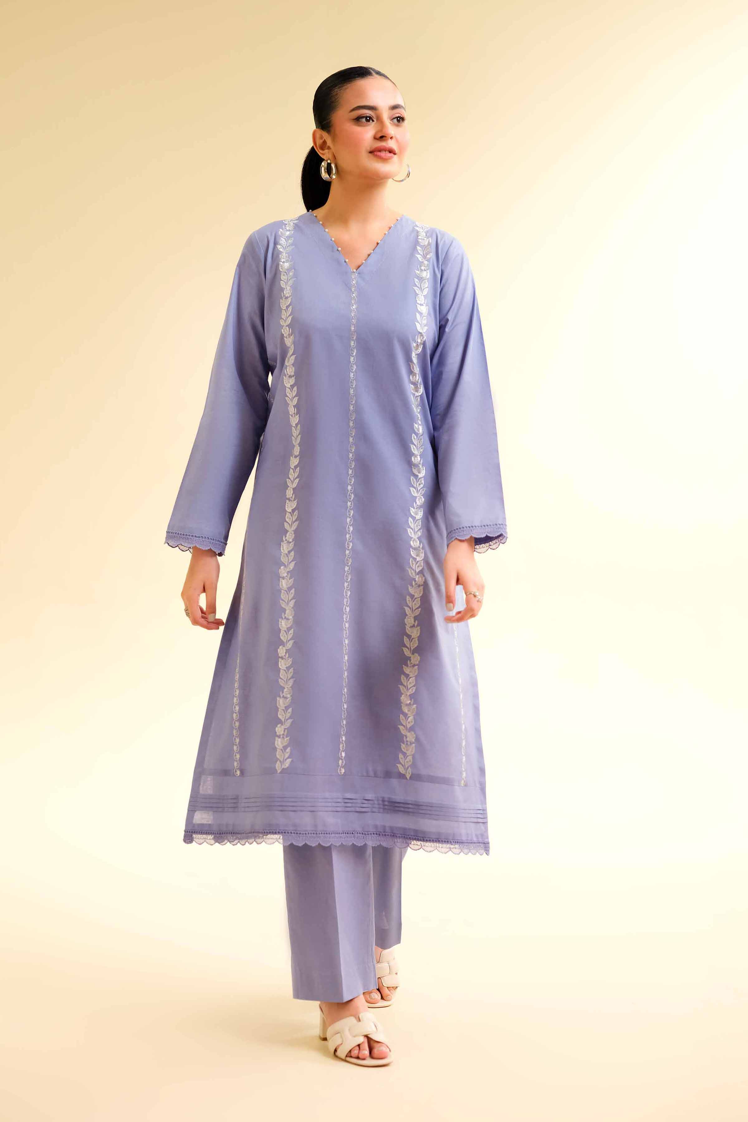 Nishat Linen 2 Piece - Dyed Embroidered Suit - 42501143 Online Shopping