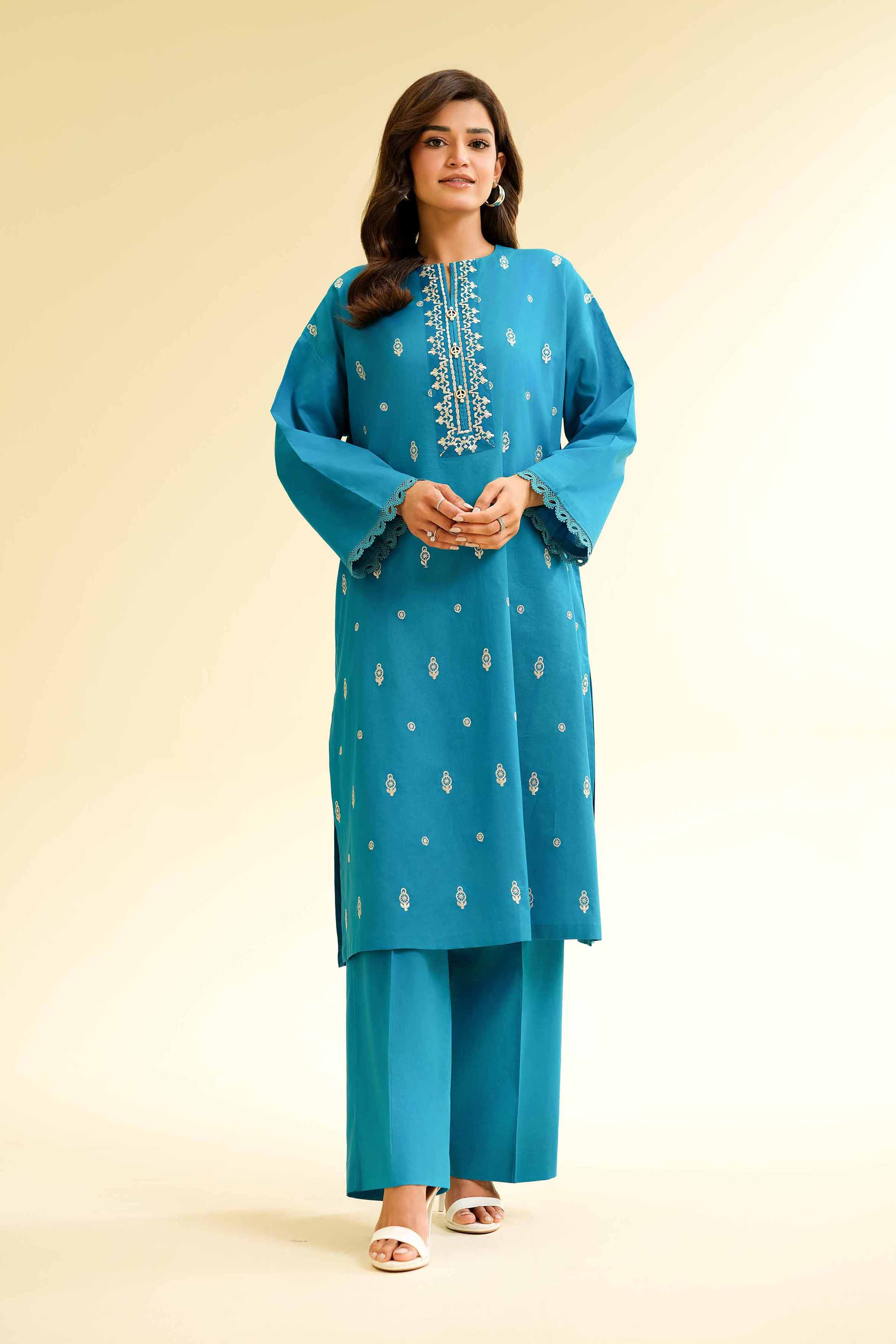 Nishat Linen 2 Piece - Dyed Embroidered Suit - 42501144 Online Shopping