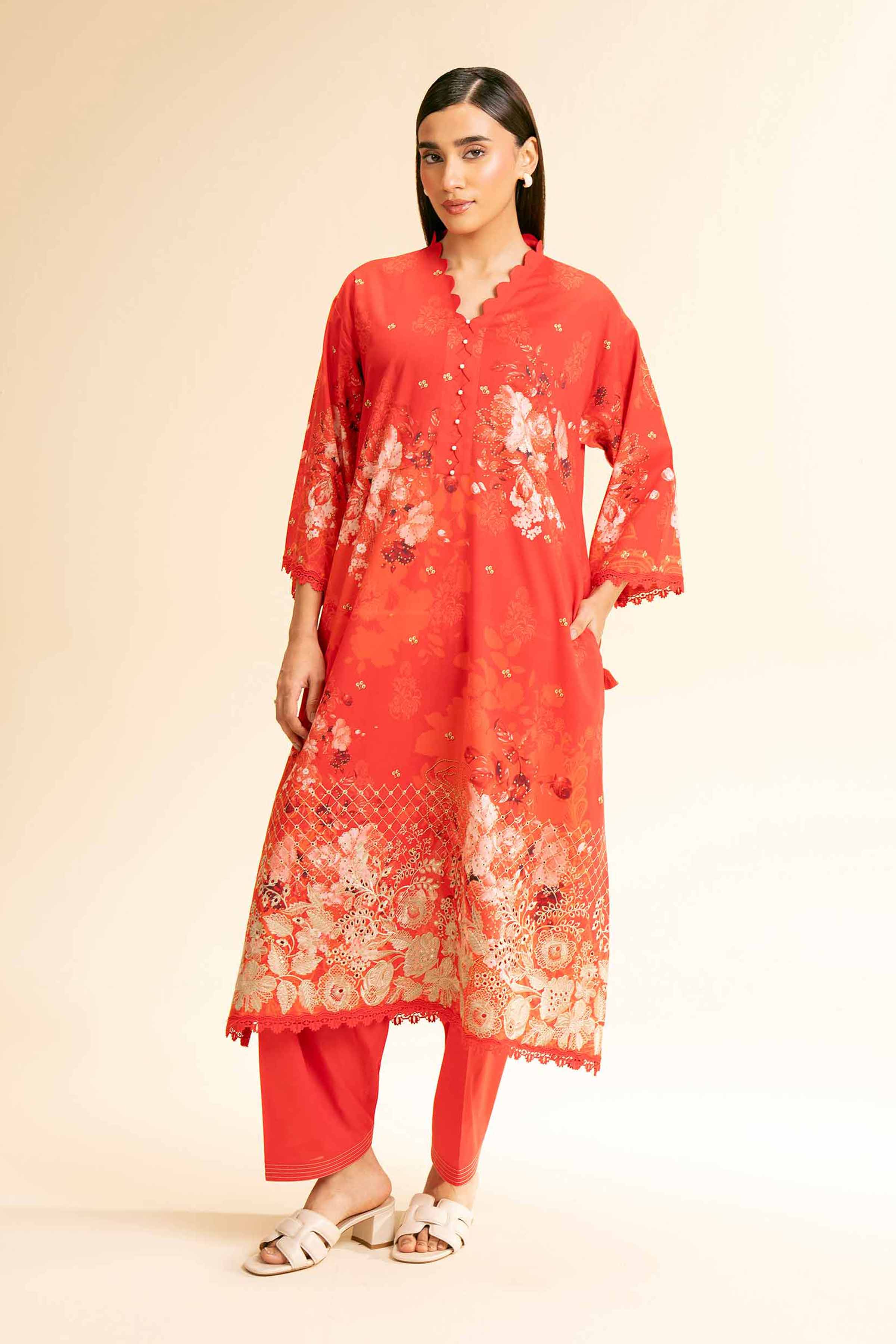 Nishat Linen 2 Piece - Digital Printed Embroidered Suit - 42501146 Online Shopping