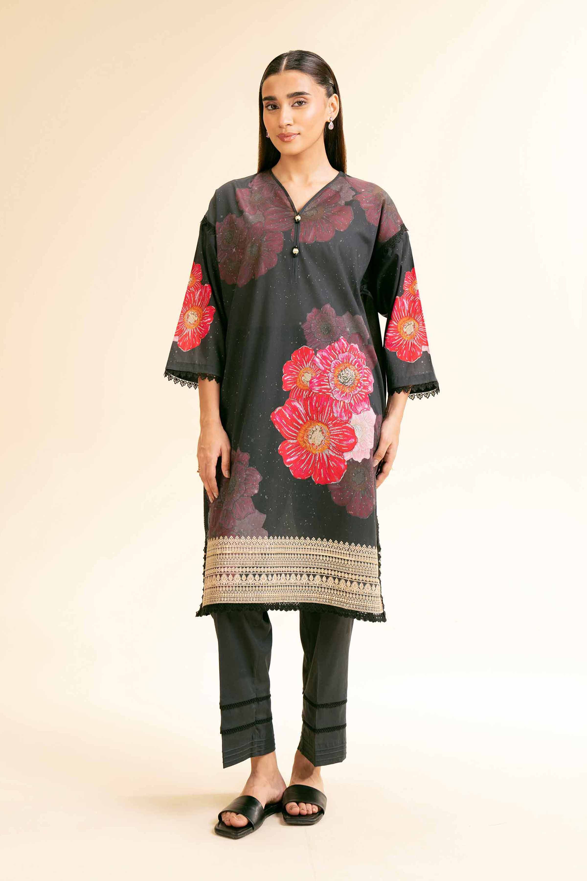 Nishat Linen 2 Piece - Digital Printed Embroidered Suit - 42501147 Online Shopping