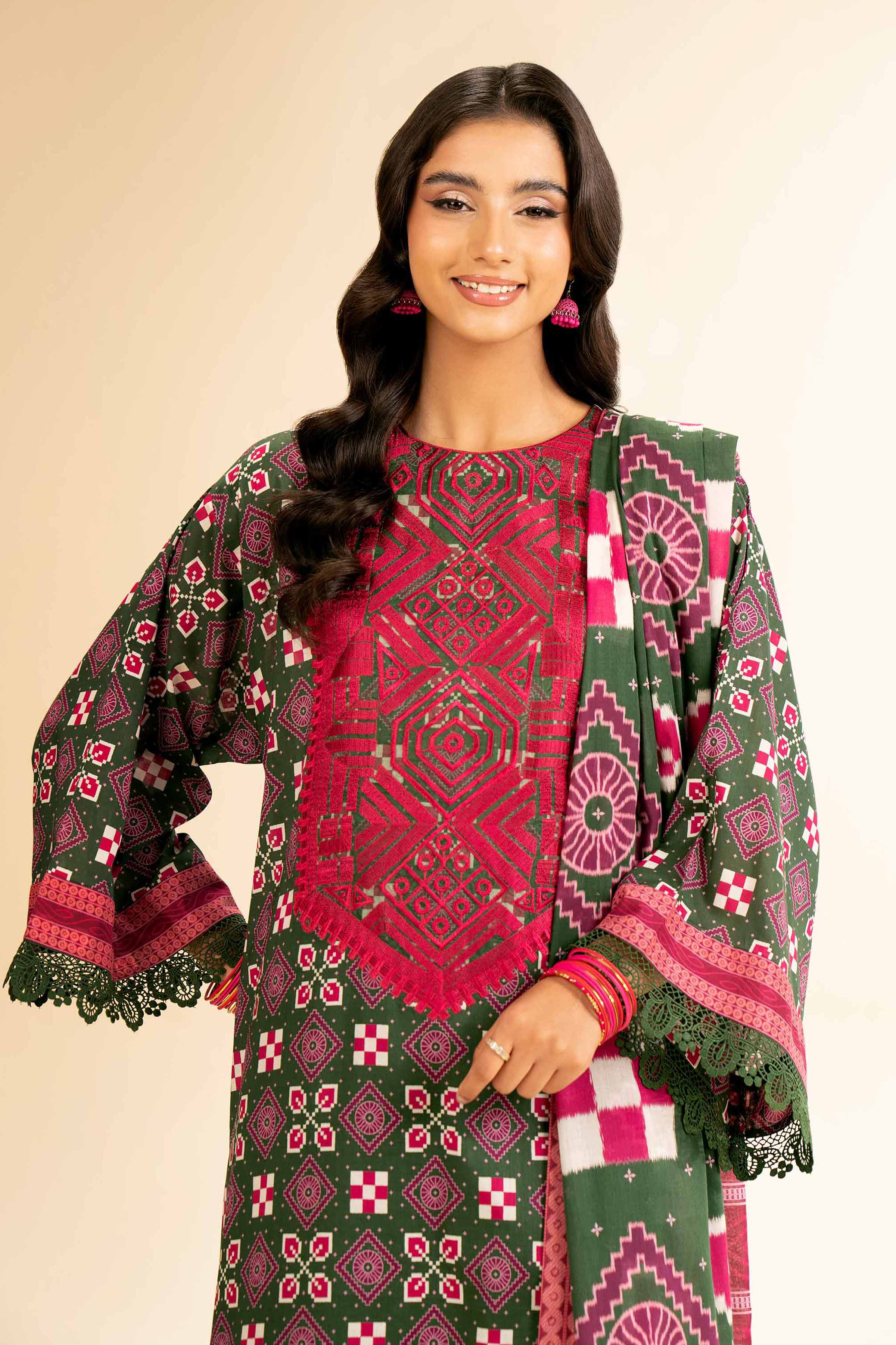 Nishat Linen 2 Piece - Printed Embroidered Suit - 42501158 Online Shopping