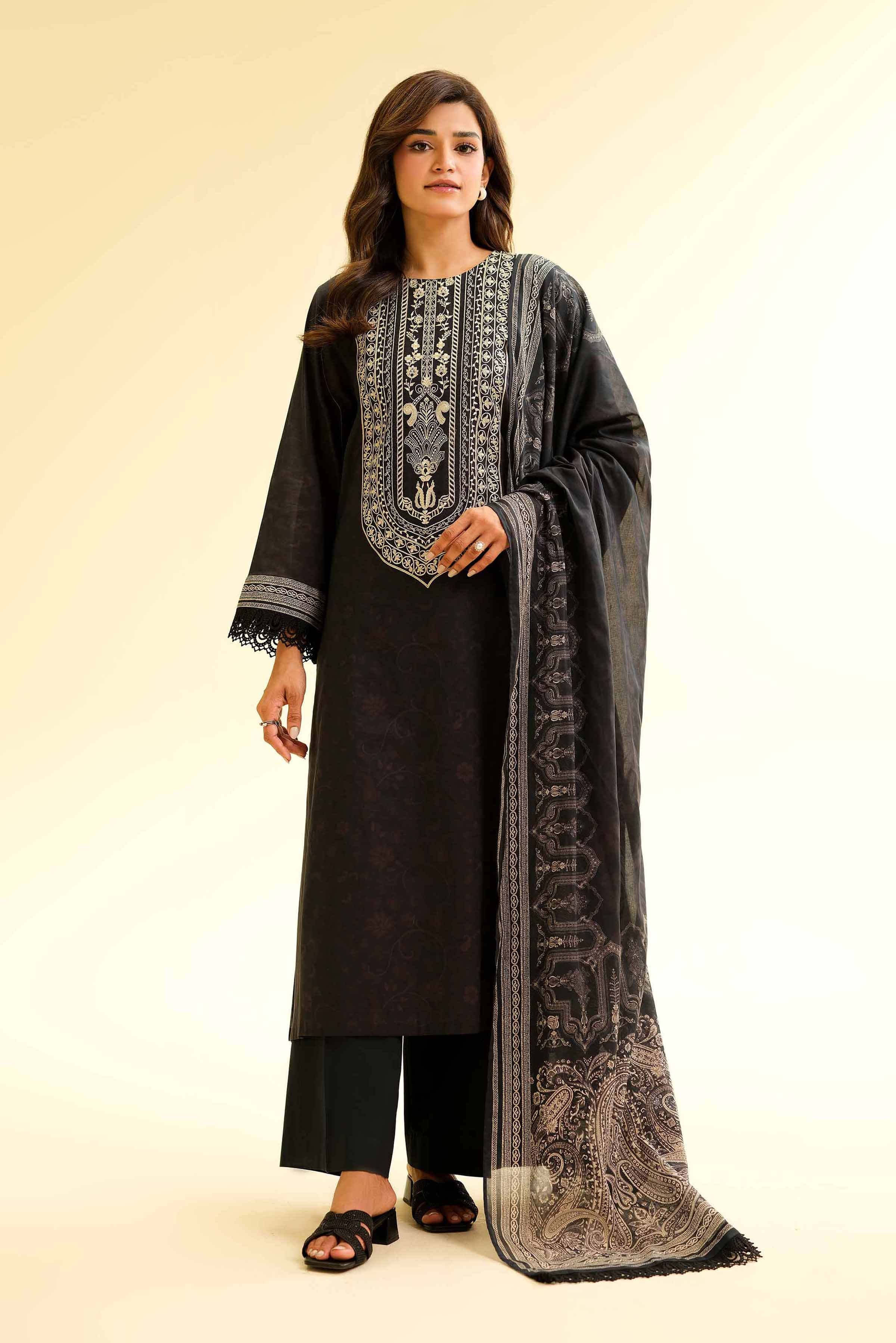 Nishat Linen 2 Piece - Printed Embroidered Suit - 42501163 Online Shopping