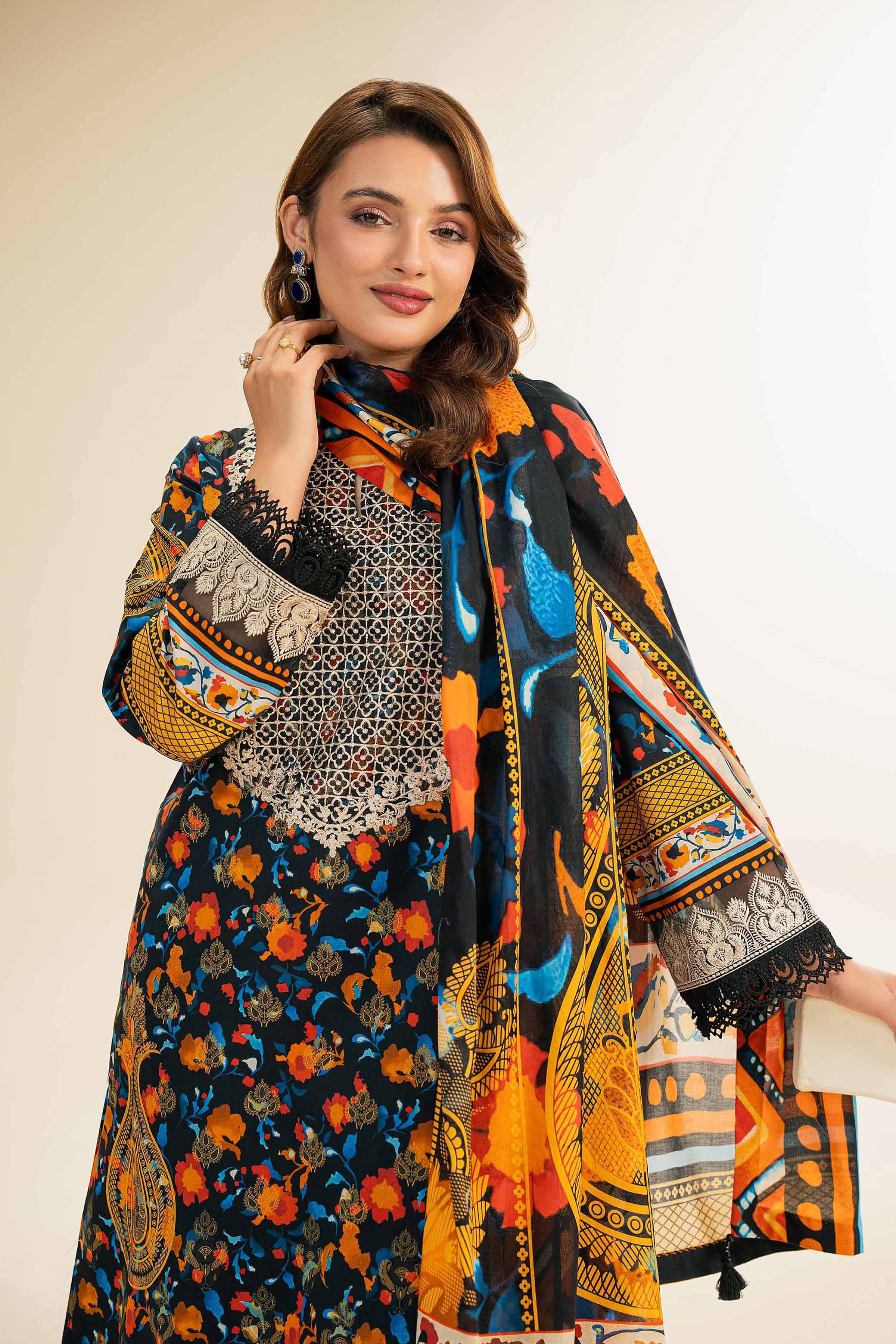 Nishat Linen 3 Piece - Digital Printed Embroidered Suit - 42501178 Online Shopping
