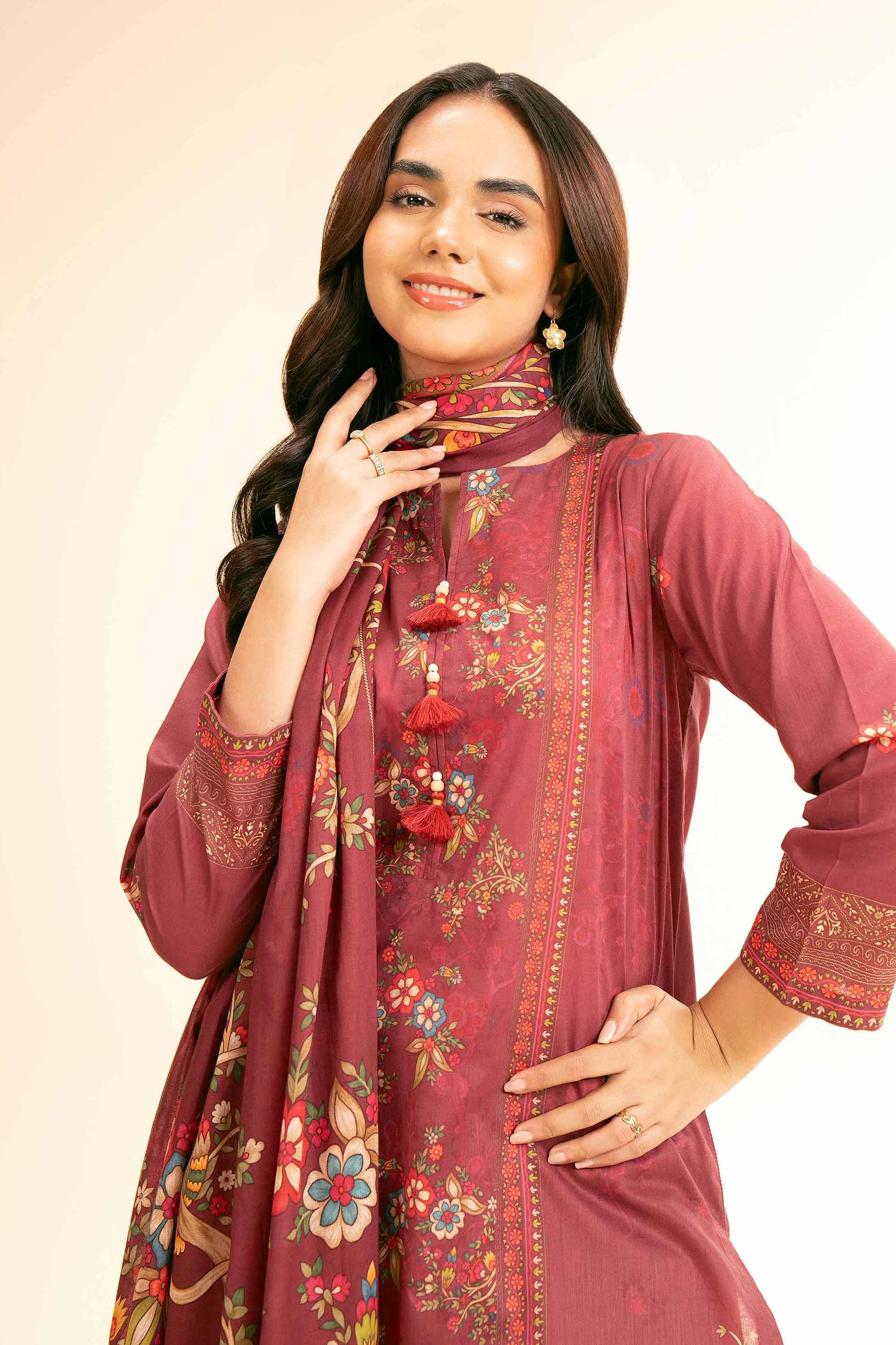 Nishat Linen 3 Piece - Digital Printed Suit - 42501189 Online Shopping