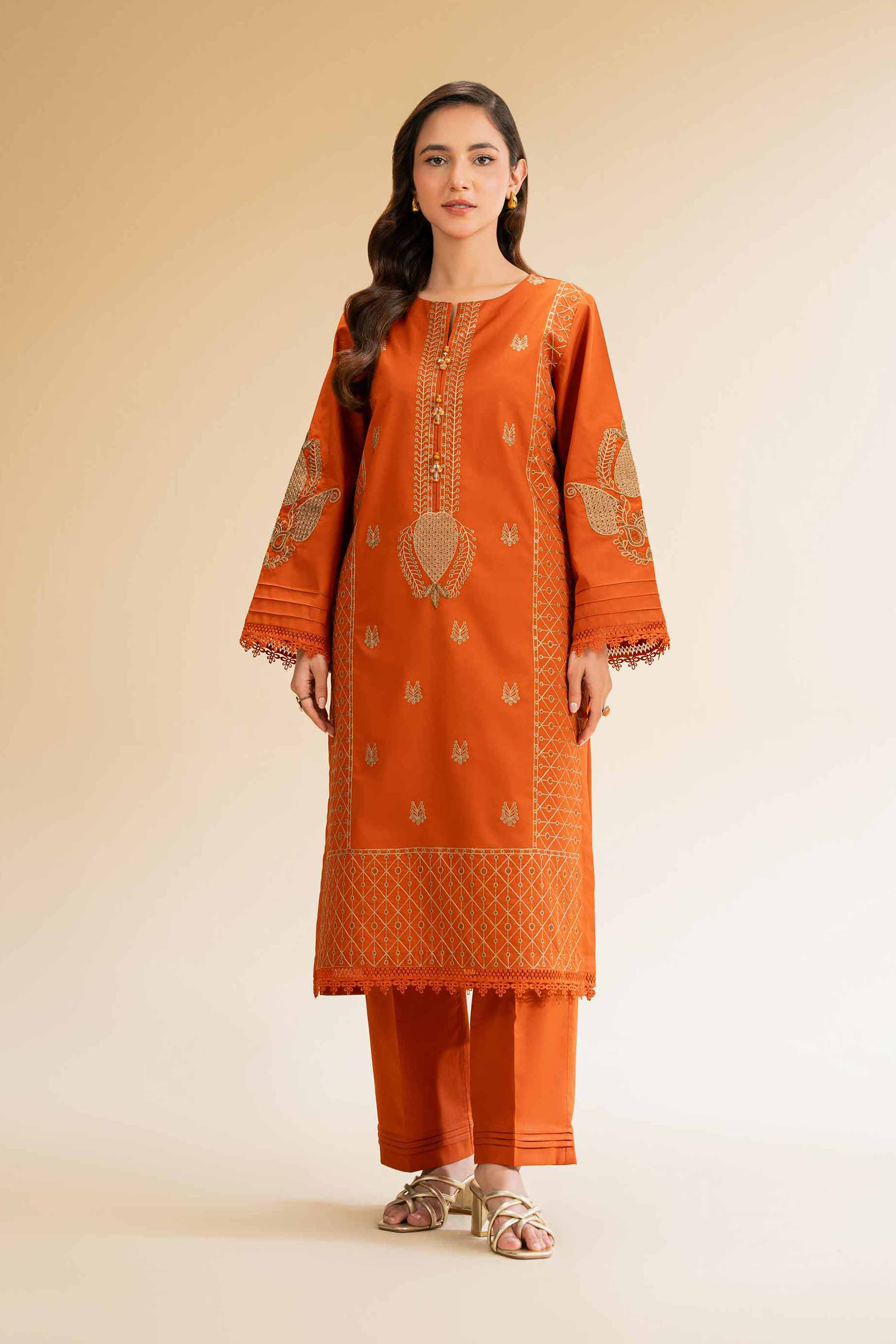 Nishat Linen 2 Piece - Dyed Embroidered Suit - 42501262 Online Shopping