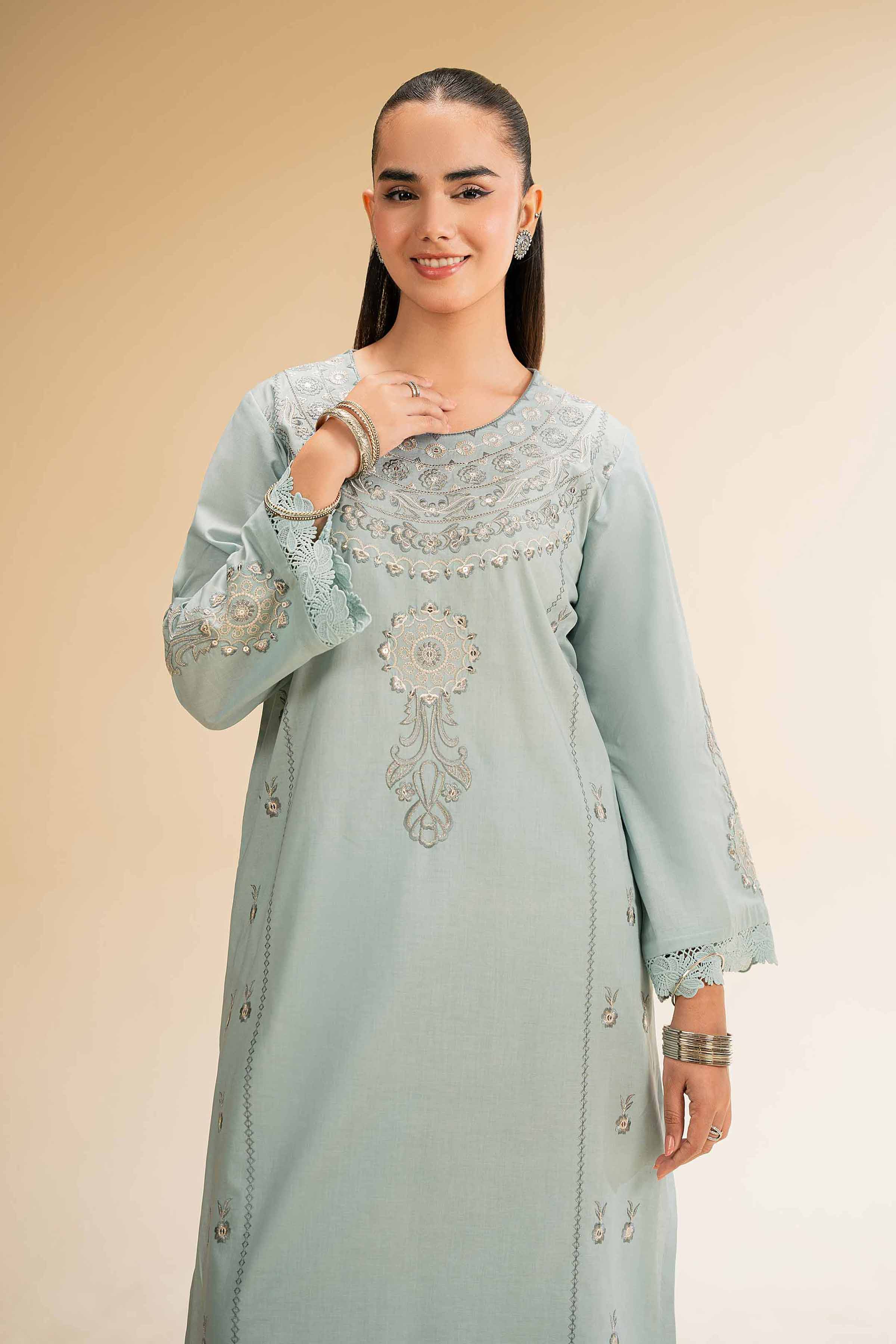 Nishat Linen 2 Piece - Dyed Embroidered Suit - 42501263 Online Shopping