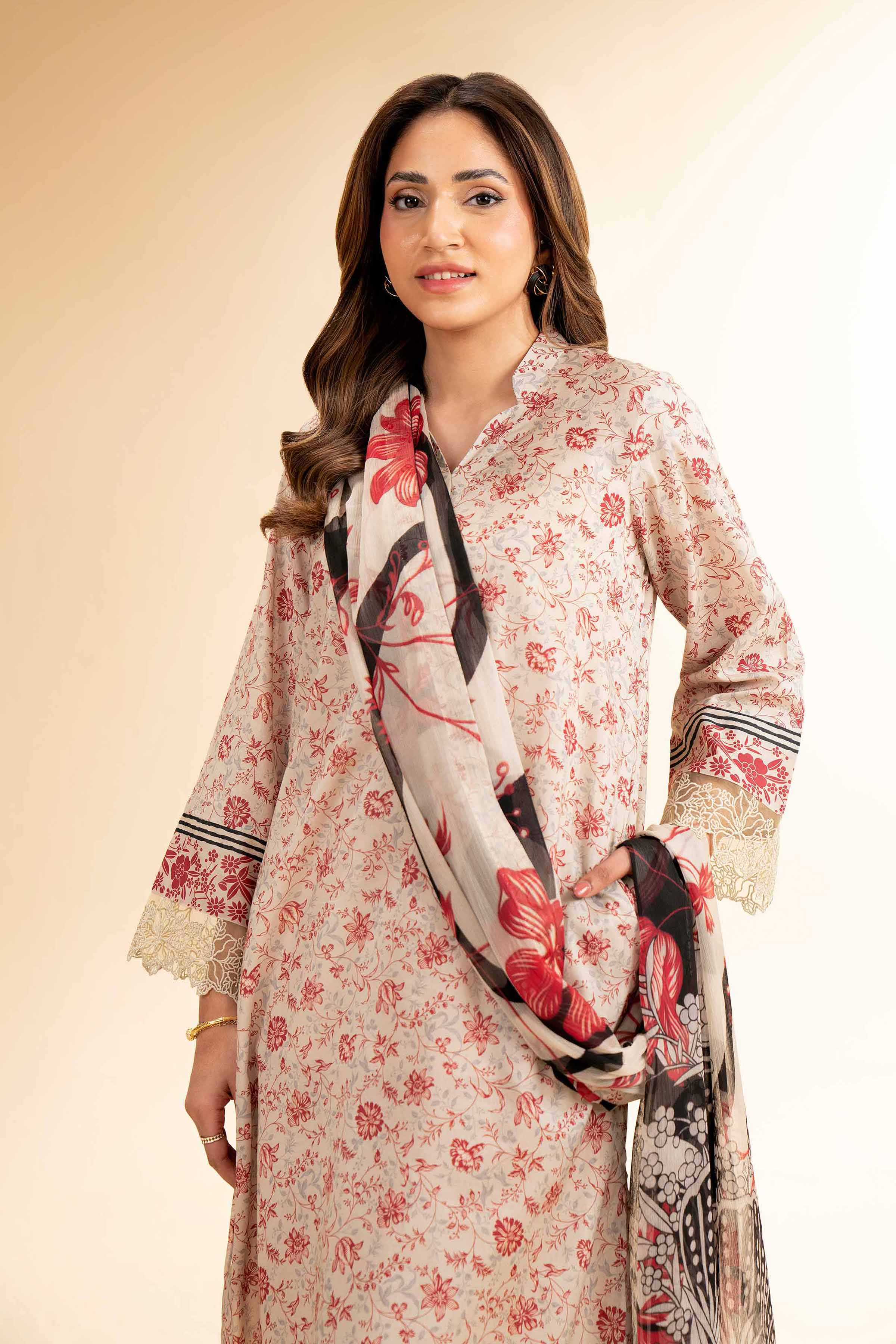 Nishat Linen 2 Piece - Printed With Laces Suit - 42501266 Online Shopping