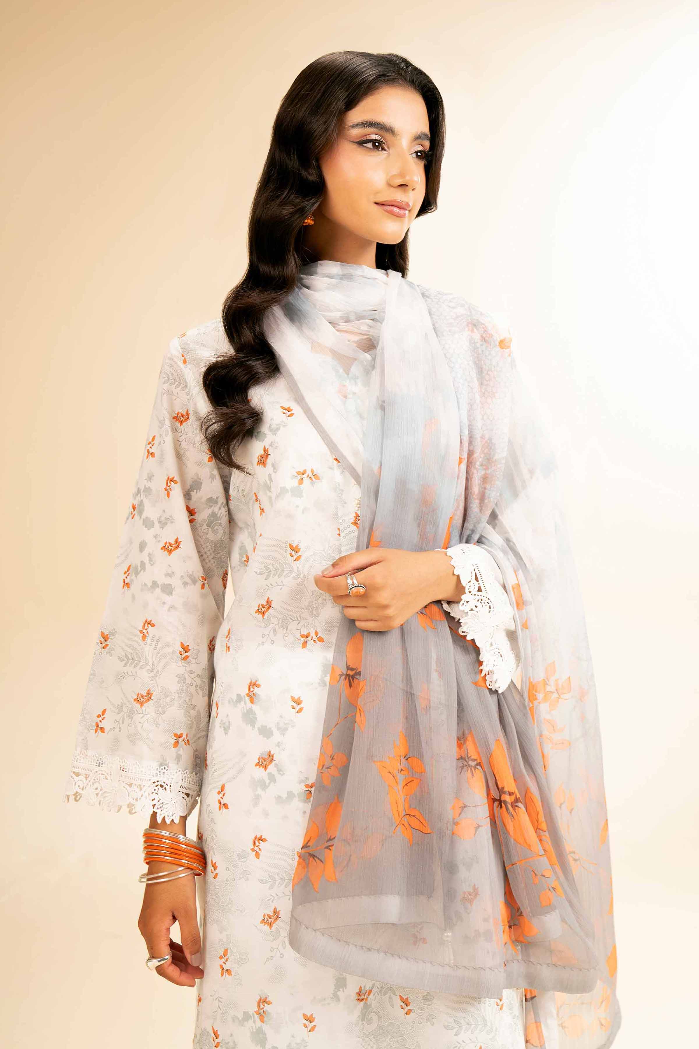Nishat Linen 2 Piece - Printed With Laces Suit - 42501272 Online Shopping