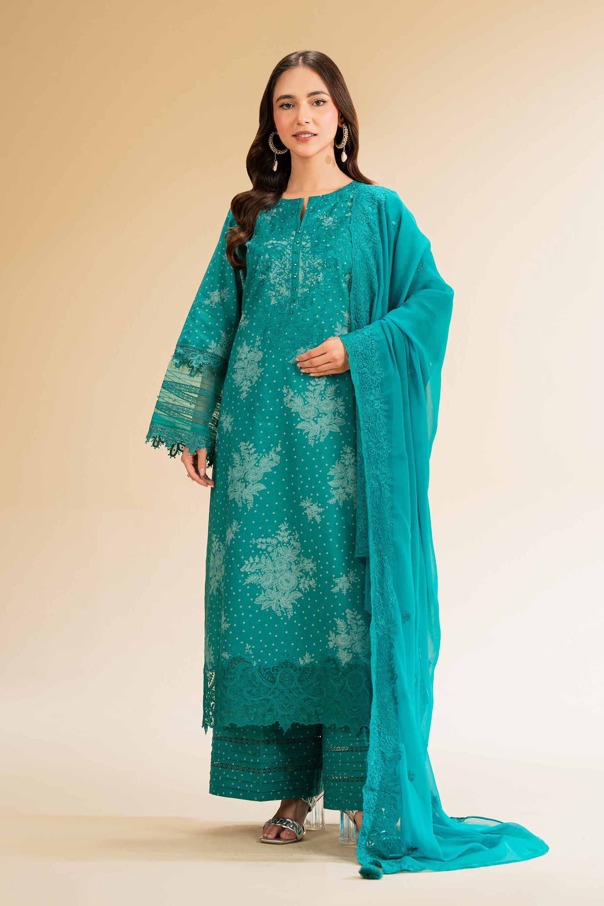 Nishat Linen 3 Piece - Printed Embroidered Suit - 42501278 Online Shopping