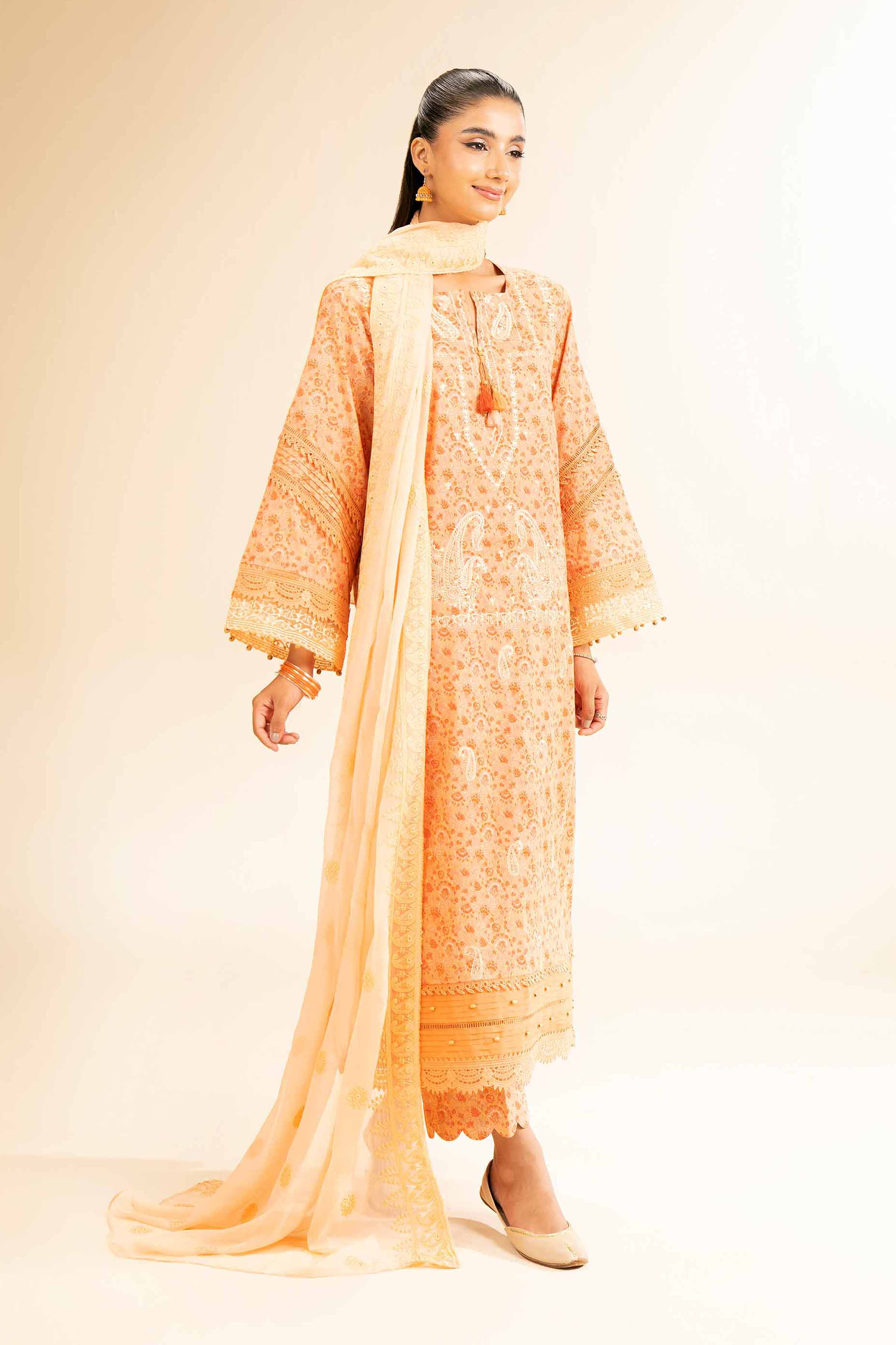 Nishat Linen 3 Piece - Printed Embroidered Suit - 42501284 Online Shopping