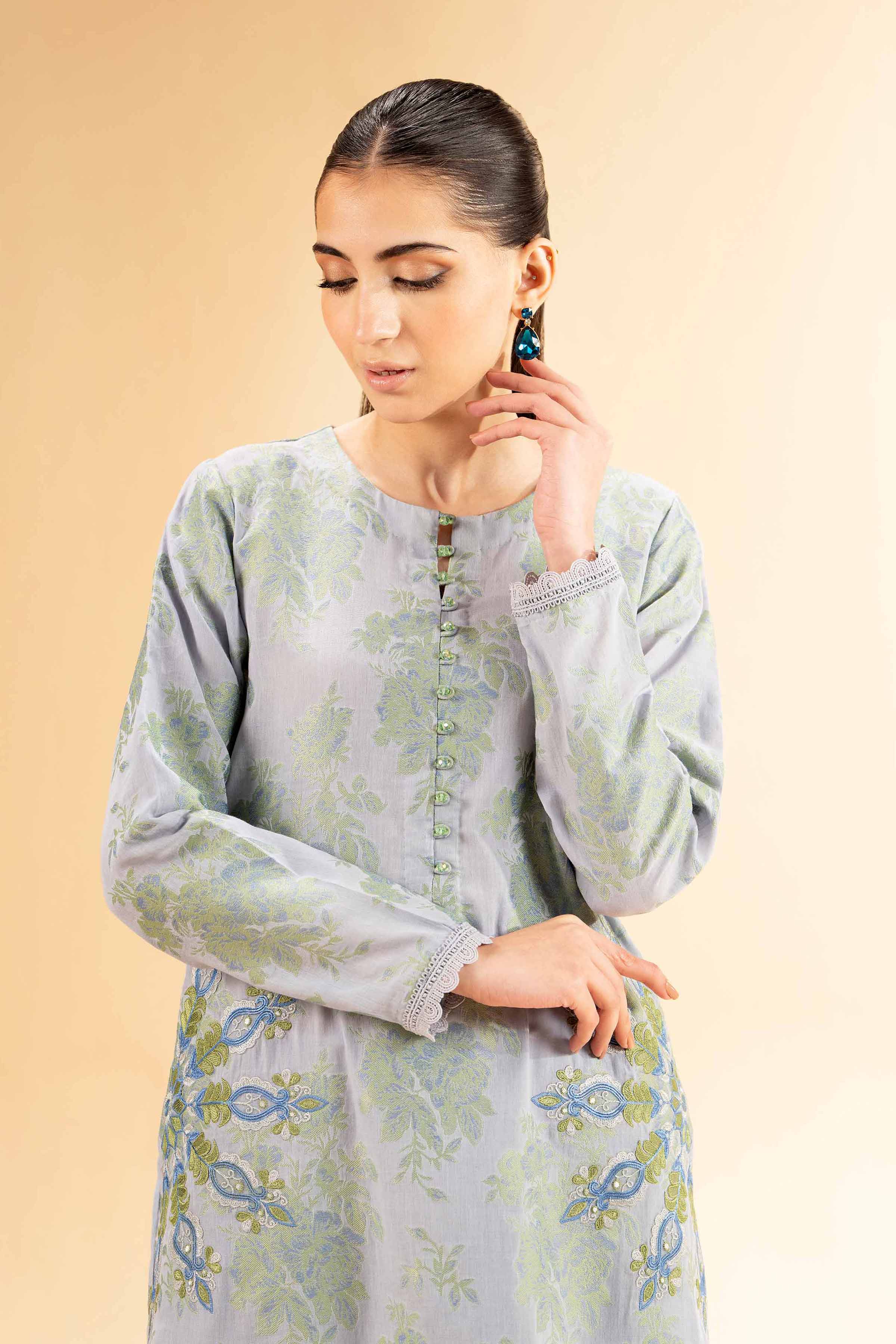 Nishat Linen 2 Piece - Jacquard Embroidered Suit - 42501287 Online Shopping