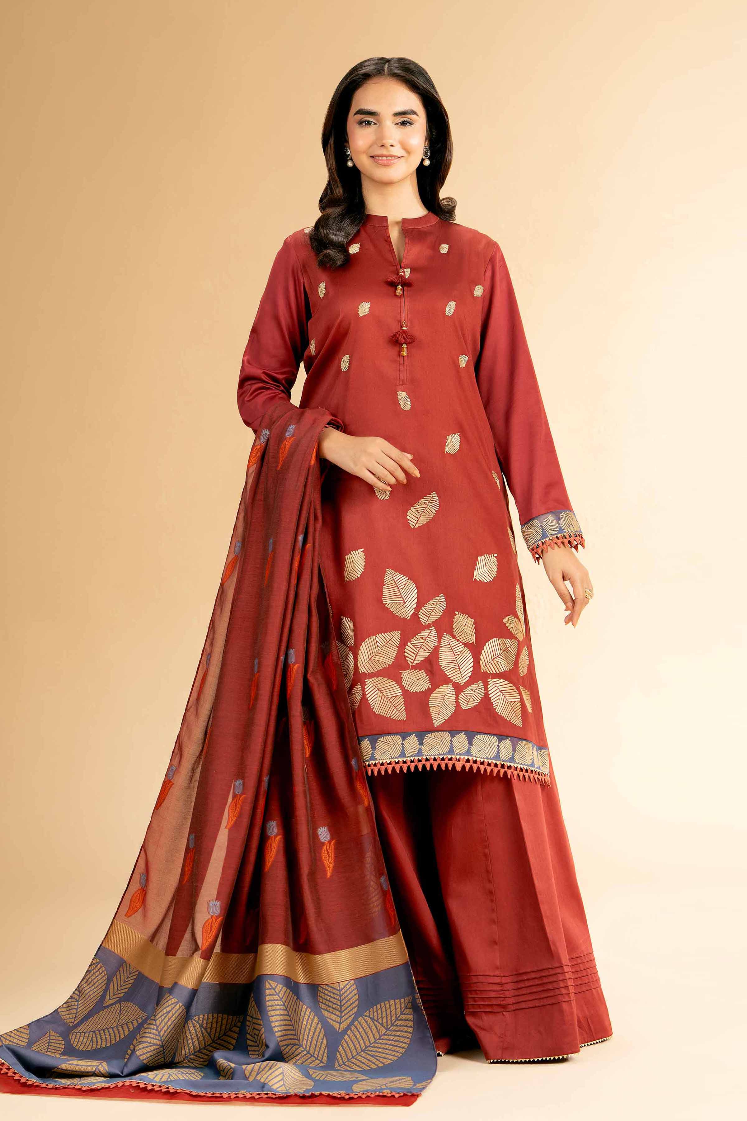 Nishat Linen 3 Piece - Embroidered Suit - 42501393 Online Shopping