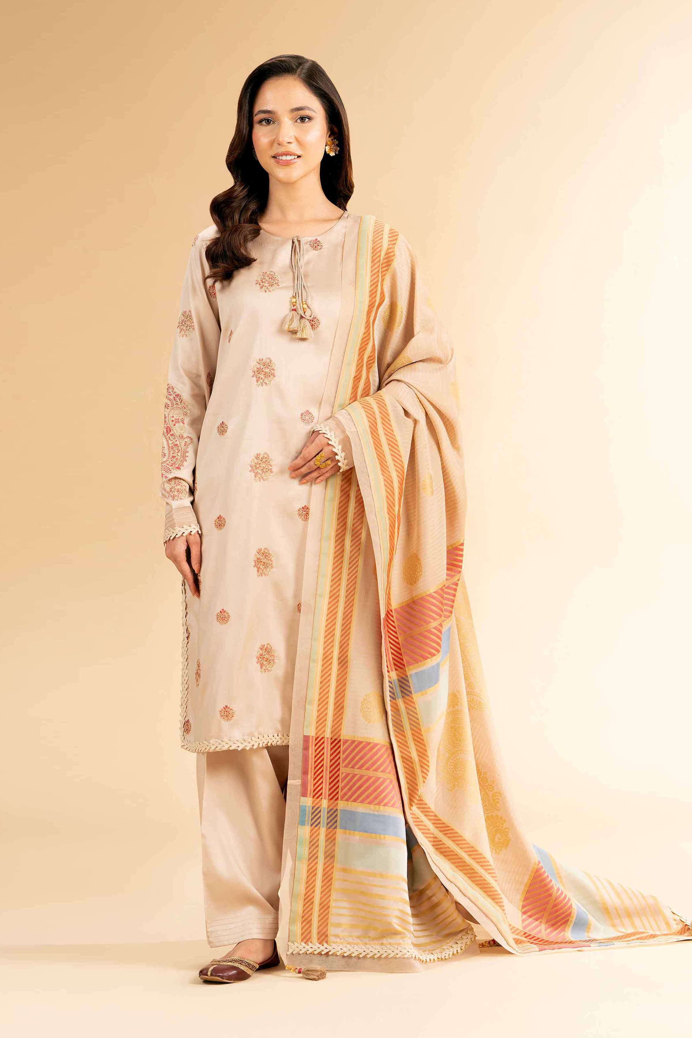 Nishat Linen 3 Piece - Embroidered Suit - 42501395 Online Shopping