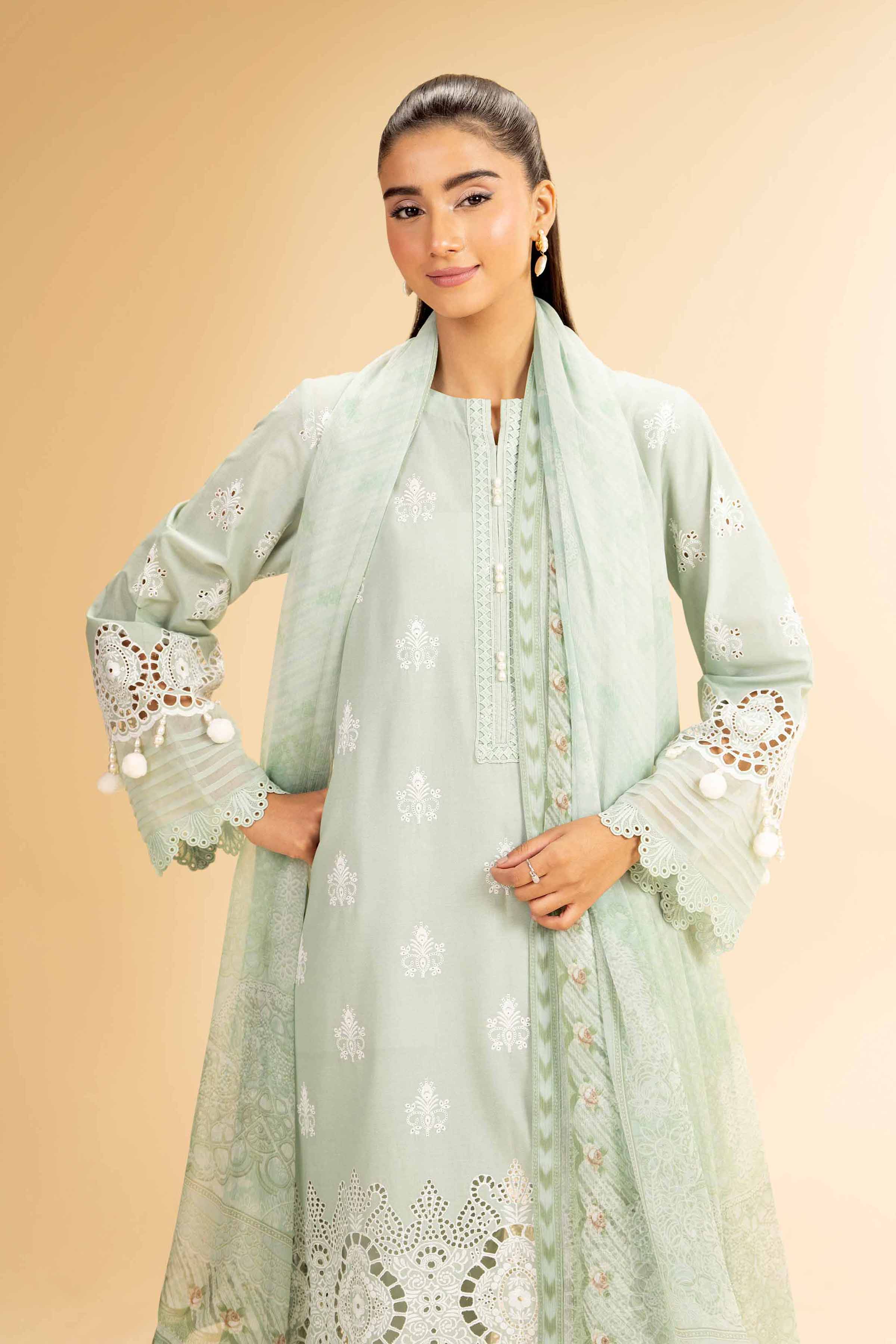 Nishat Linen 3 Piece - Embroidered Suit - 42501410 Online Shopping
