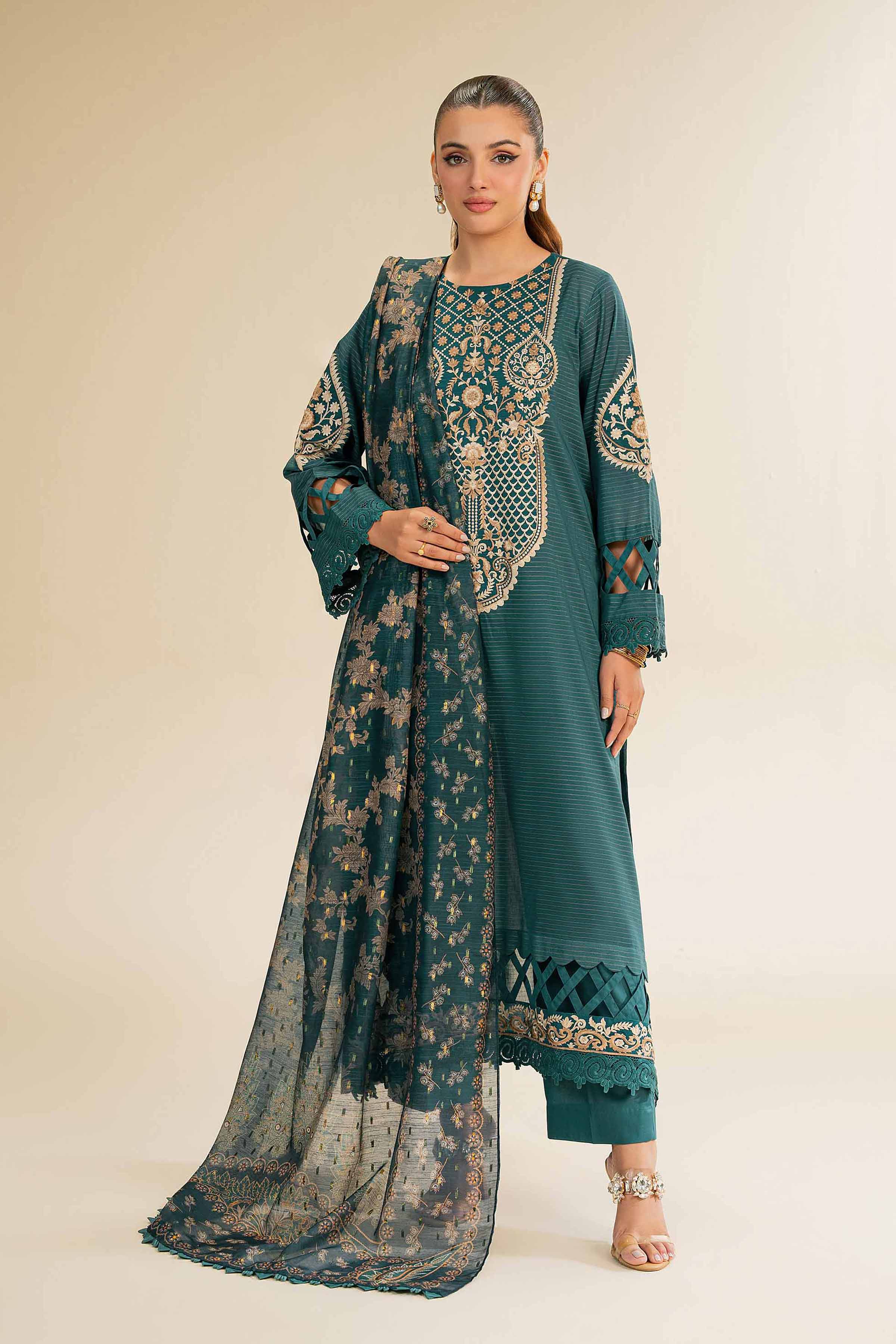 Nishat Linen 3 Piece - Embroidered Suit - 42501437 Online Shopping