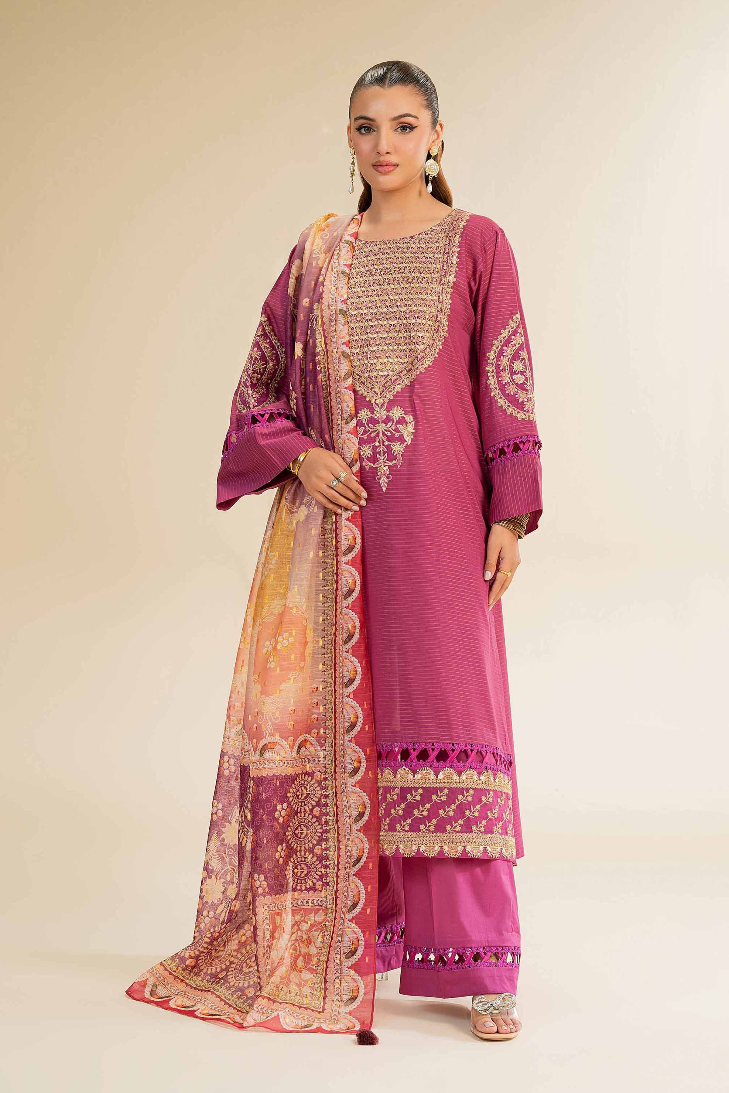 Nishat Linen 3 Piece - Embroidered Suit - 42501443 Online Shopping