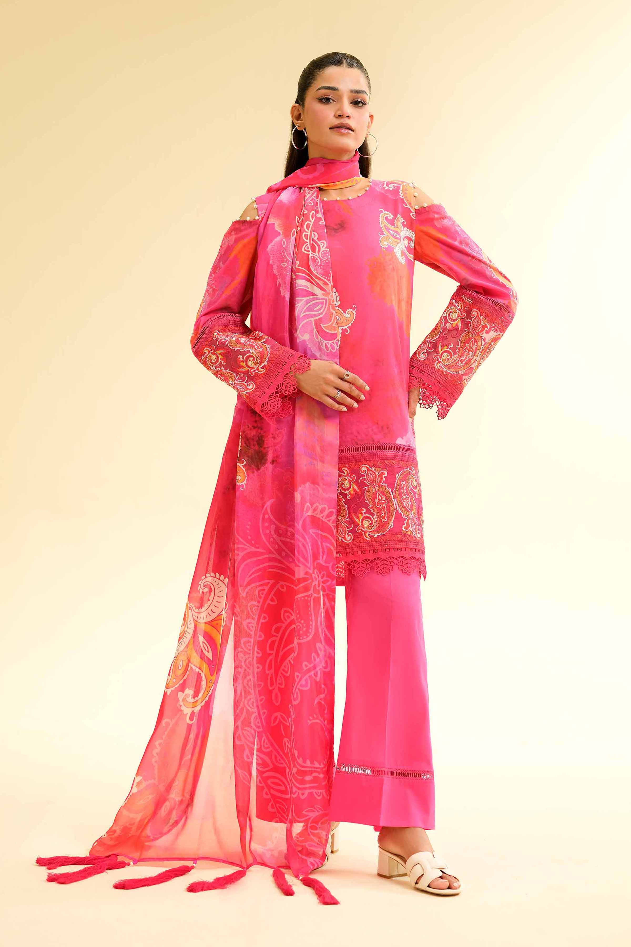 Nishat Linen 3 Piece - Digital Printed Embroidered Suit - 42501476 Online Shopping