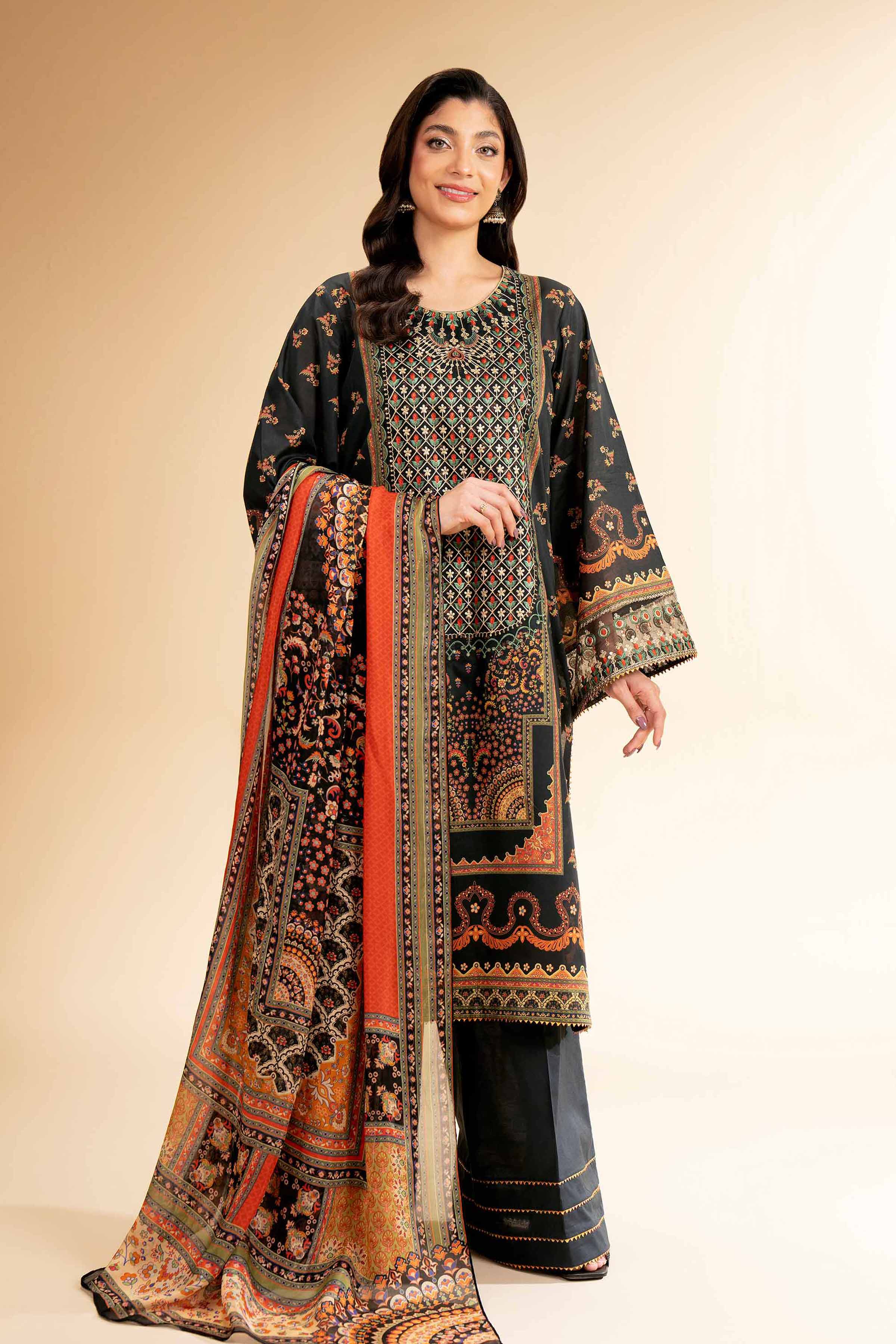 Nishat Linen 3 Piece - Digital Printed Embroidered Suit - 42501479 Online Shopping