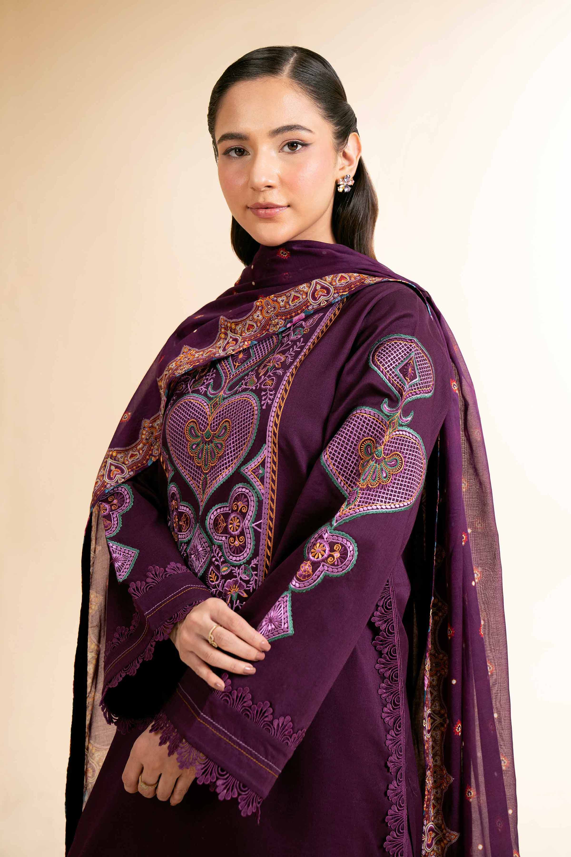 Nishat Linen 3 Piece - Digital Printed Embroidered Suit - 42501583 Online Shopping