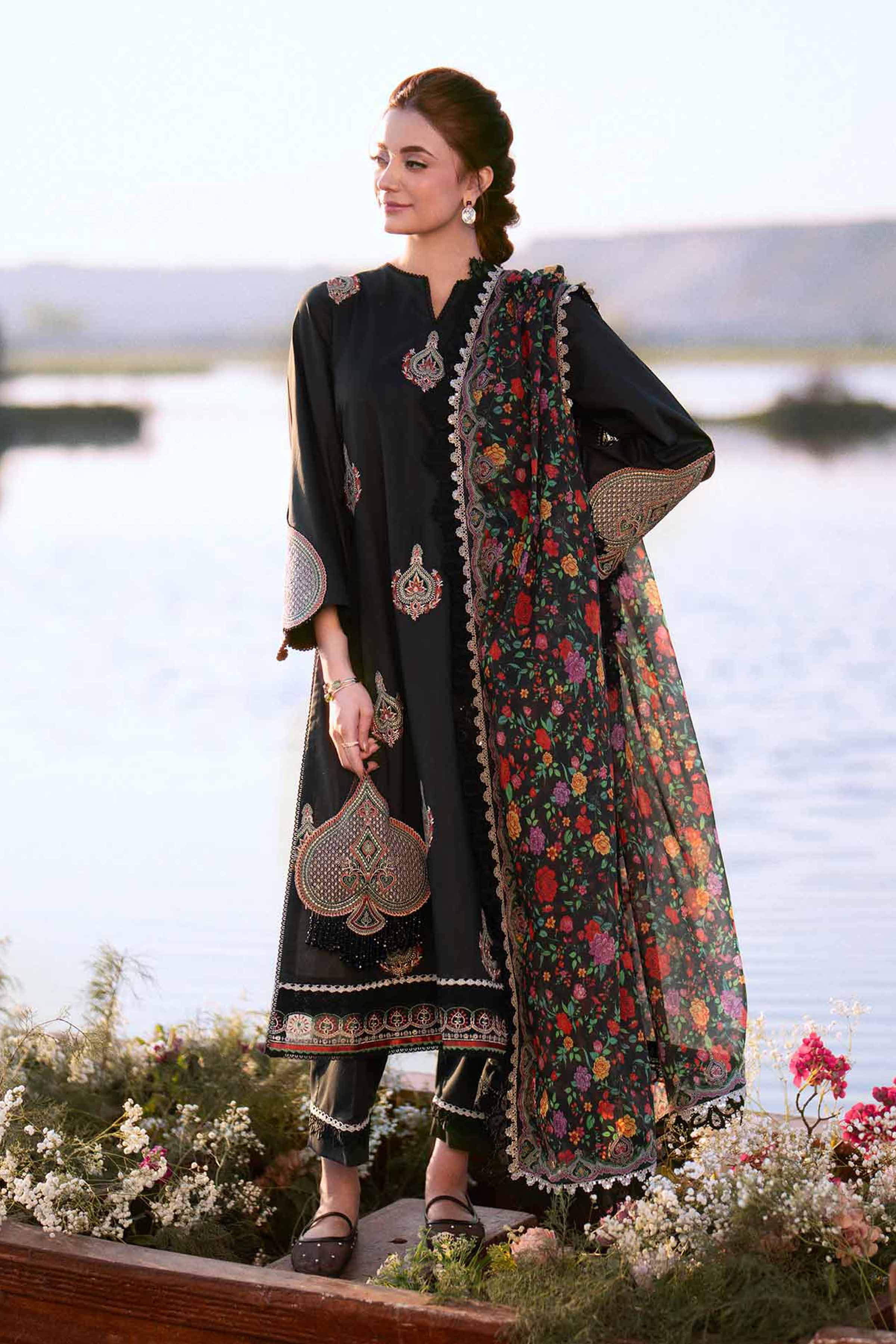 Nishat Linen 3 Piece - Digital Printed Embroidered Suit - 42501584 Online Shopping