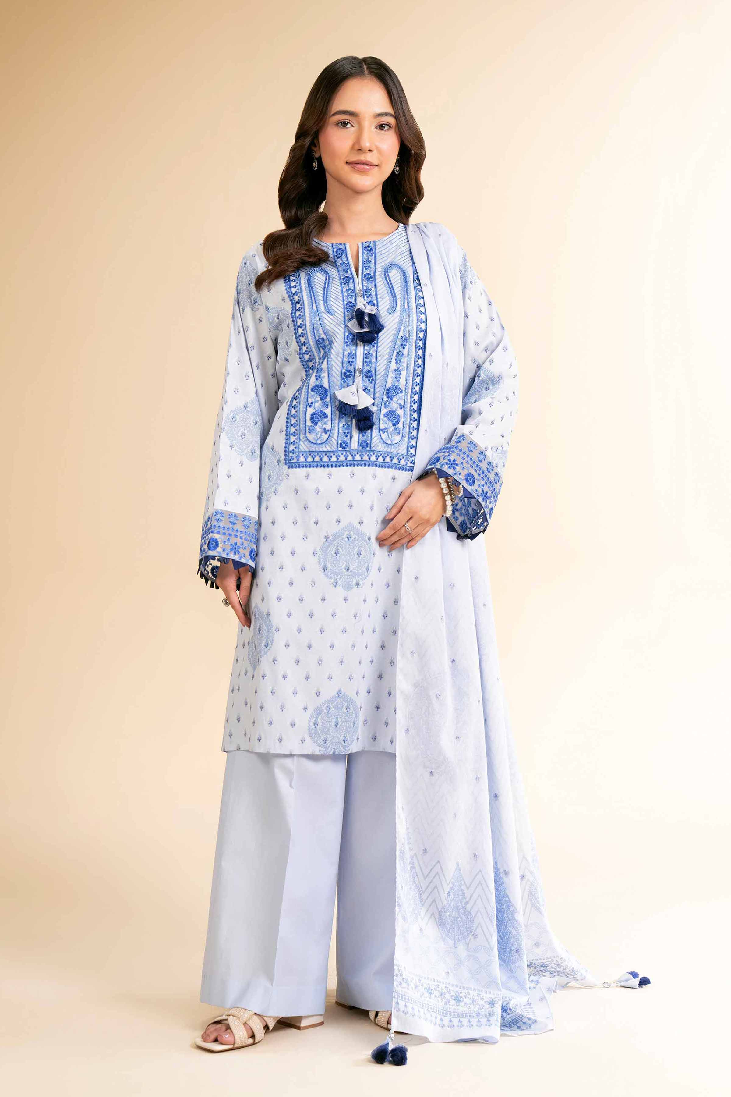 Nishat Linen 3 Piece - Digital Printed Embroidered Suit - 42501633 Online Shopping
