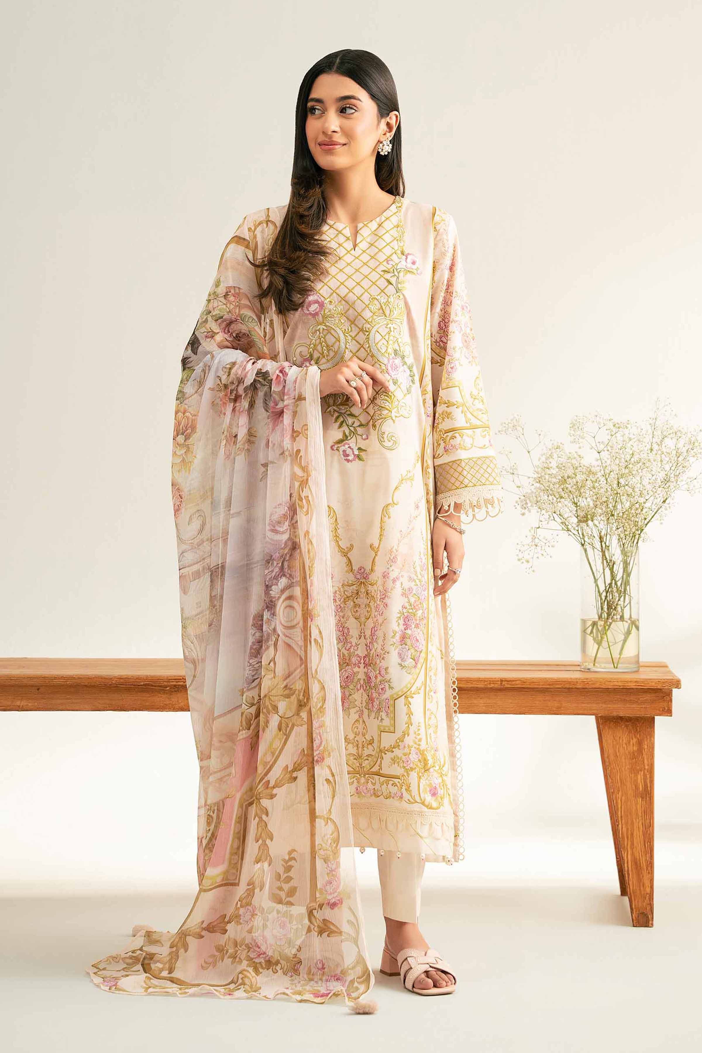 Nishat Linen 3 Piece - Digital Printed Embroidered Suit - 42501639 Online Shopping