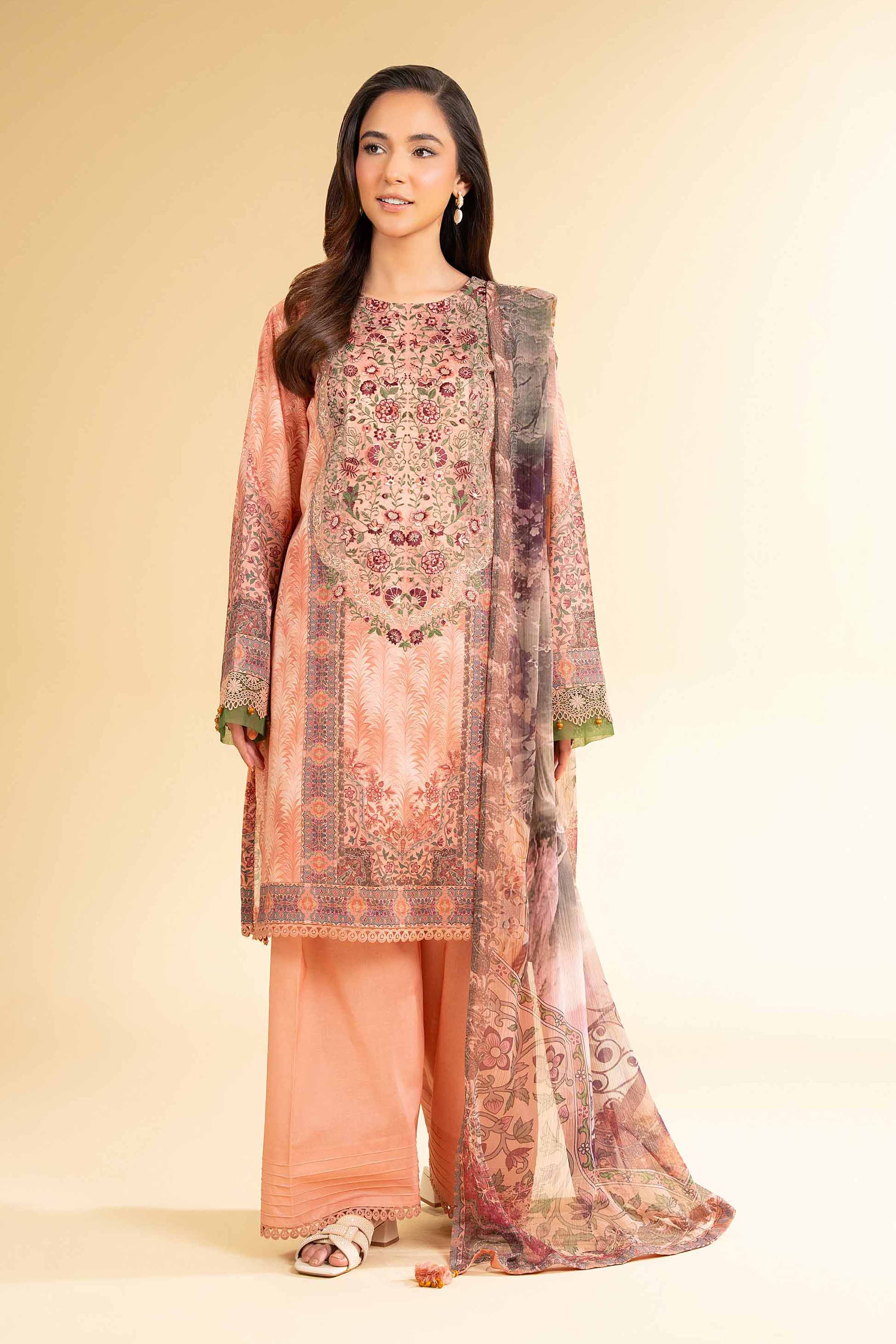 Nishat Linen 3 Piece - Digital Printed Embroidered Suit - 42501642 Online Shopping