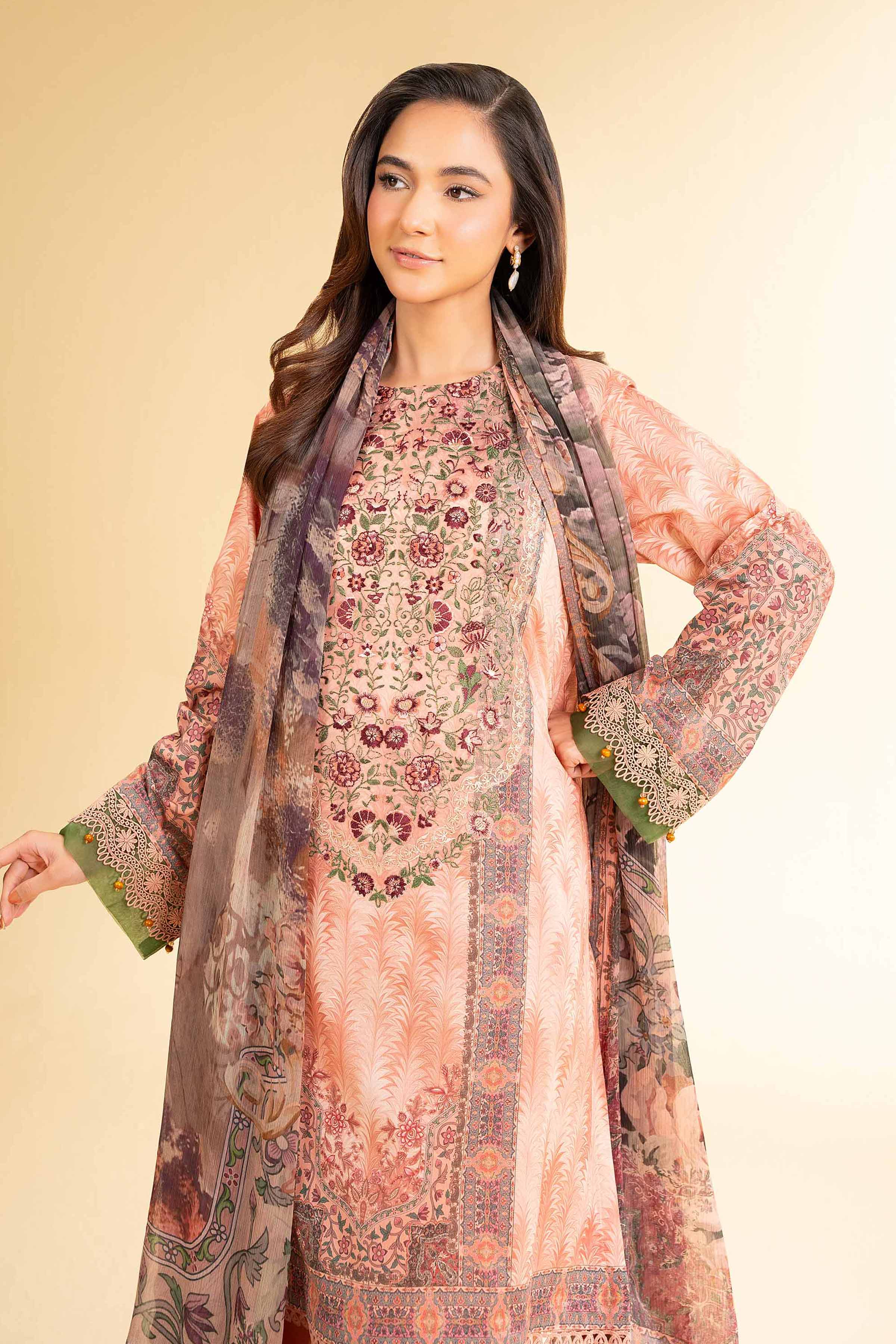 Nishat Linen 3 Piece - Digital Printed Embroidered Suit - 42501642 Online Shopping