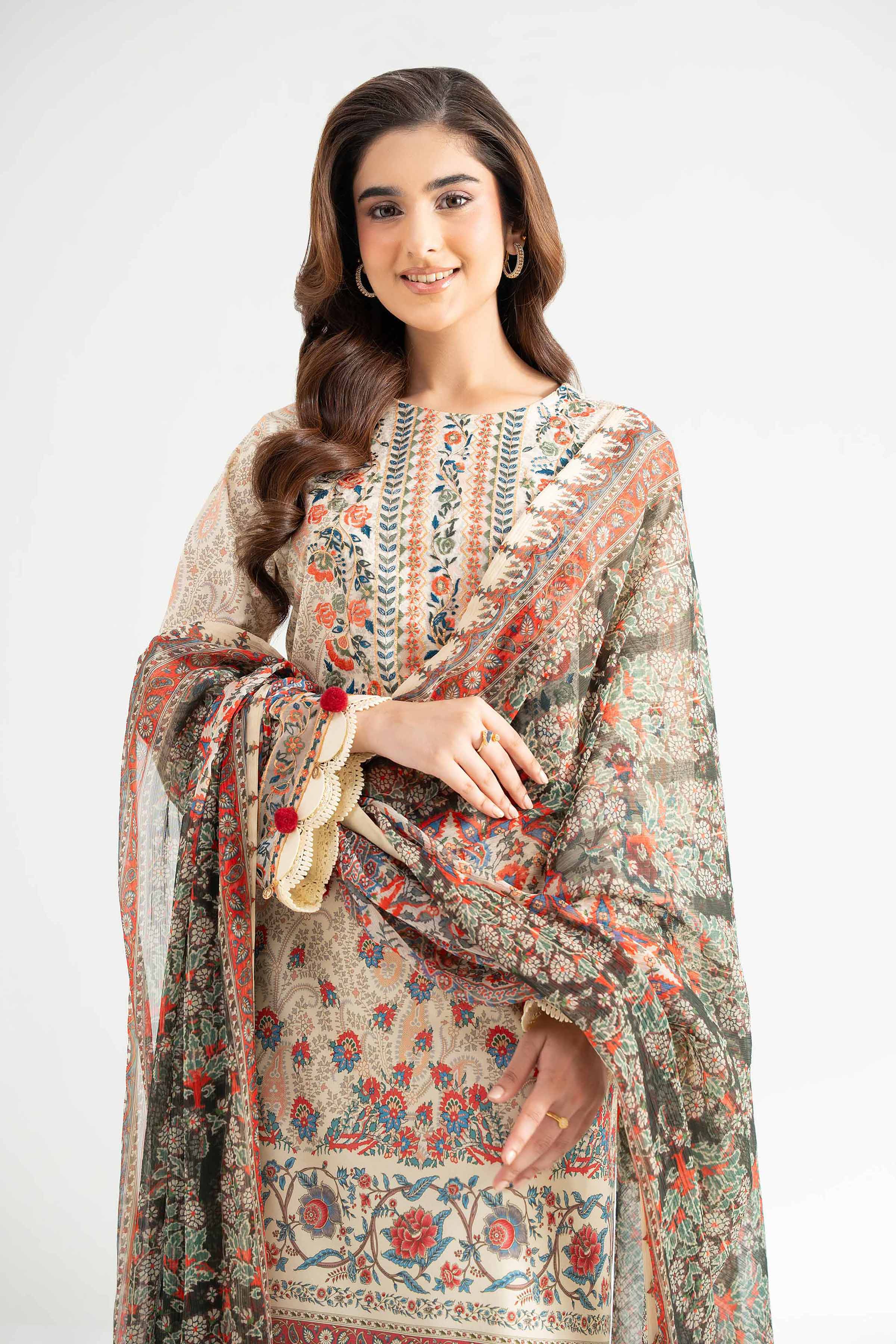 Nishat Linen 3 Piece - Digital Printed Embroidered Suit - 42501645 Online Shopping