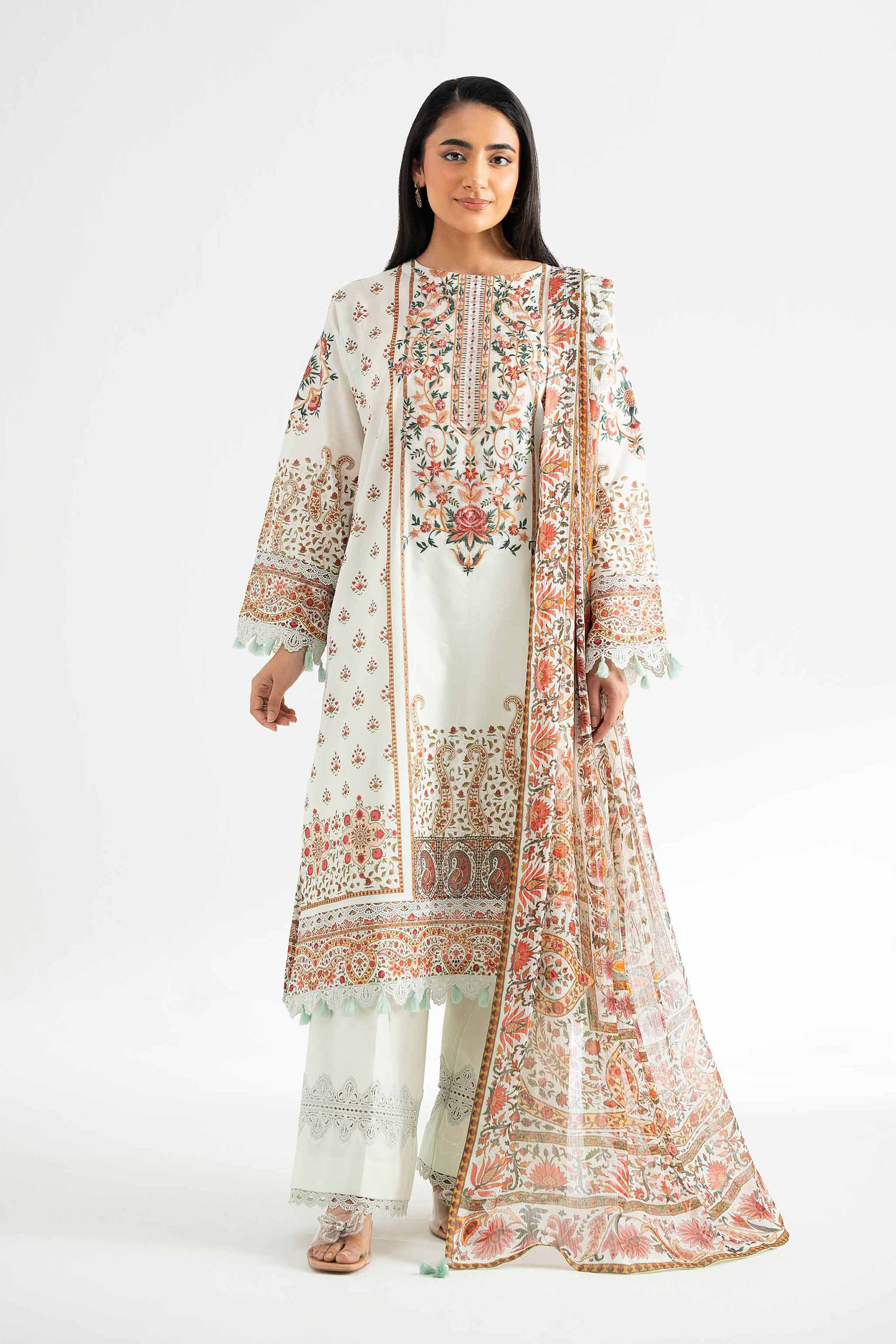 Nishat Linen 3 Piece - Digital Printed Embroidered Suit - 42501647 Online Shopping