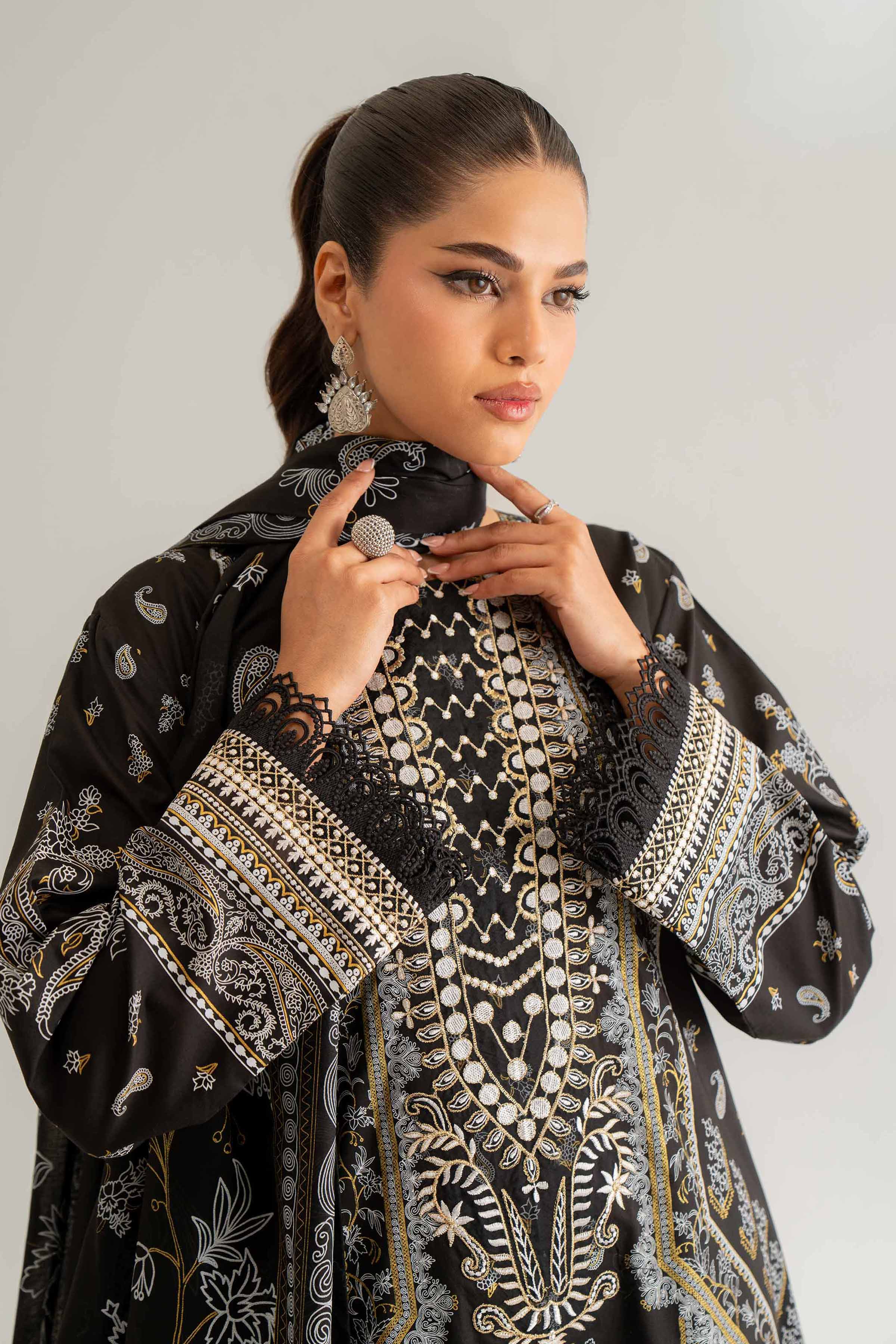 Nishat Linen 3 Piece - Flatbed Paste Embroidered Suit - 42501666 Online Shopping