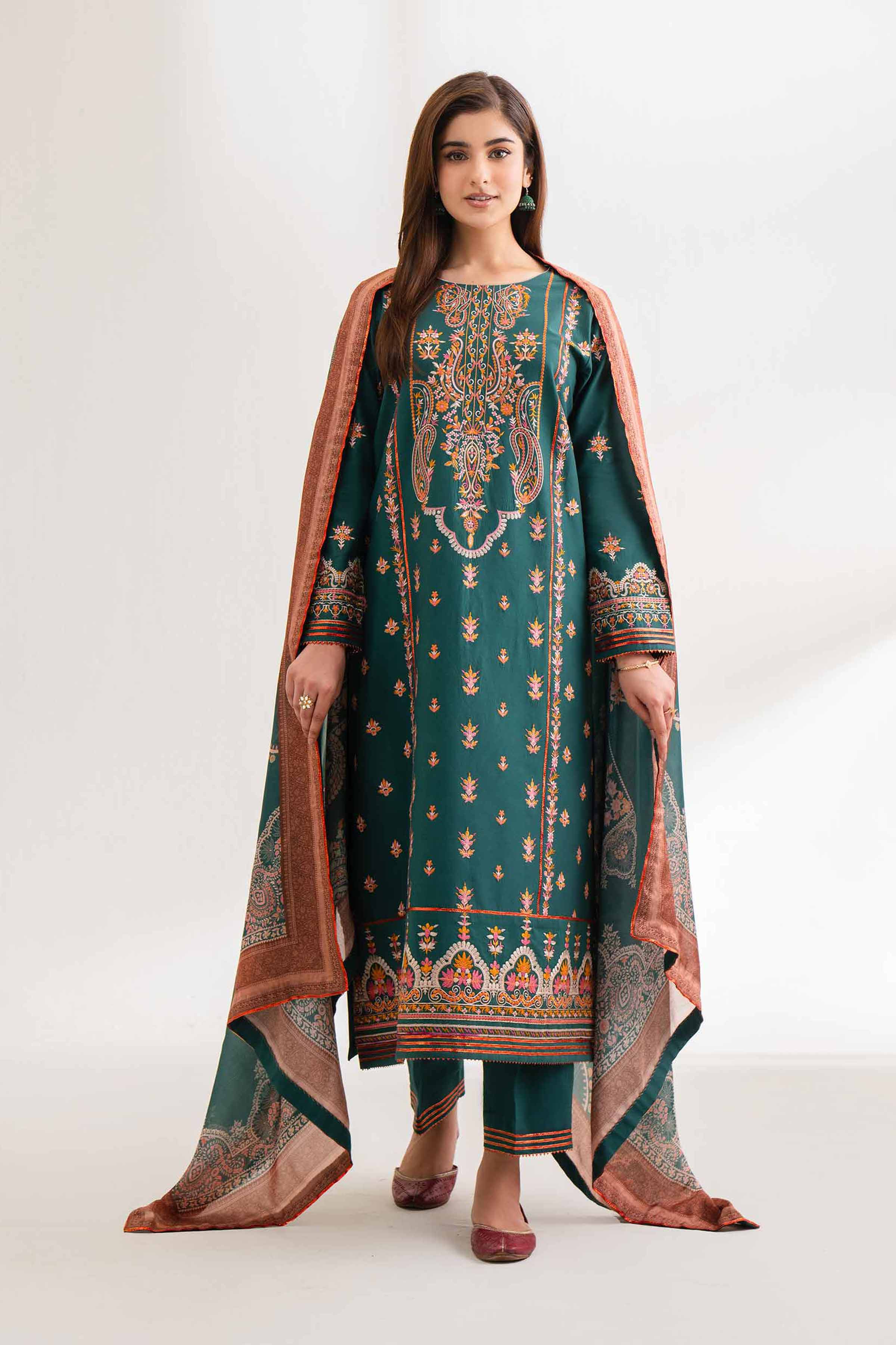 Nishat Linen 3 Piece - Digital Printed Embroidered Suit - 42501709 Online Shopping