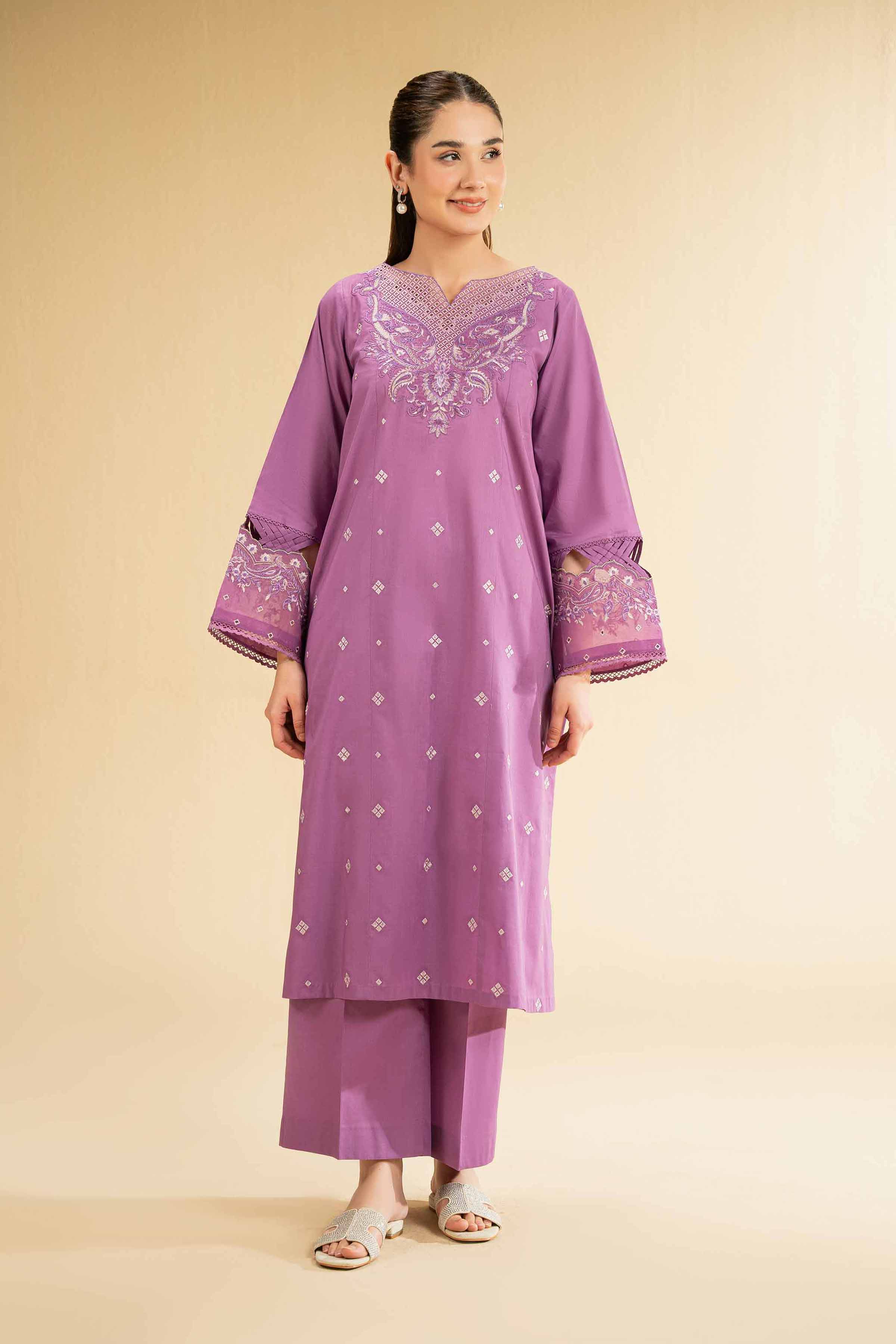 Nishat Linen 2 Piece - Dyed Embroidered Suit - 42501795 Online Shopping