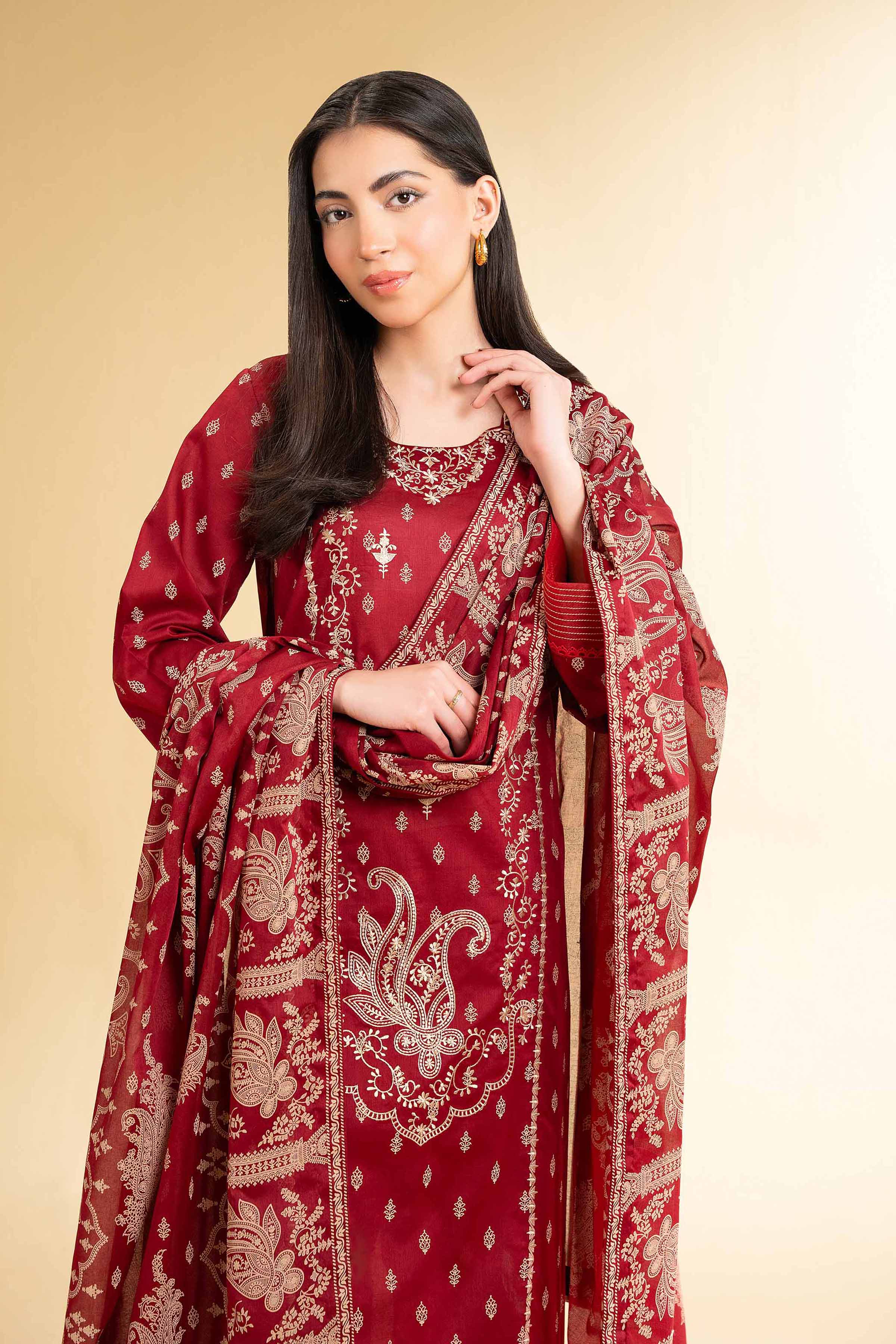 Nishat Linen 3 Piece -  Paste Printed Embroidered Suit - 42501813 Online Shopping